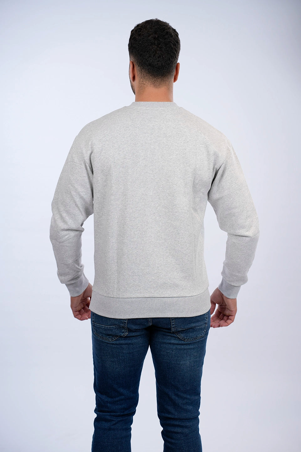 Basic Grey Sweater With A Logo Print