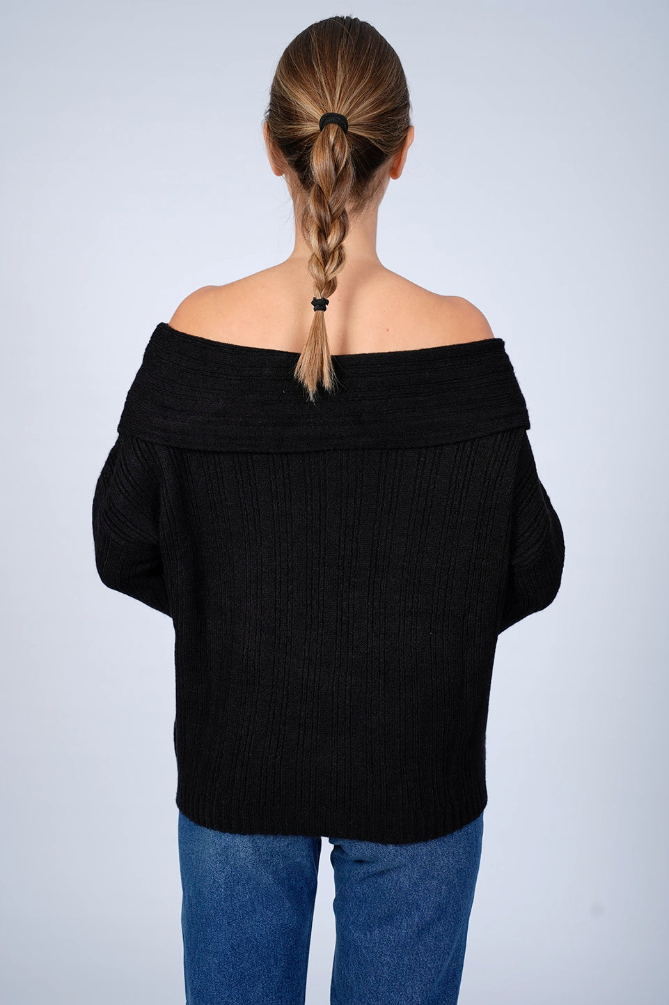 Black Off Shoulder Sweater