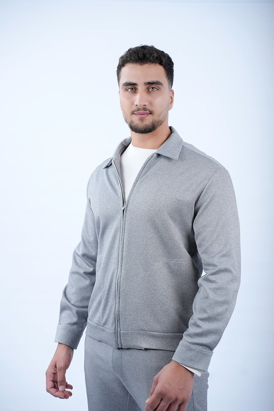 Grey Jacket With Side Pocket