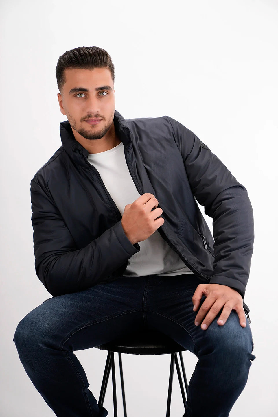 Navy Basic Puffer Jacket