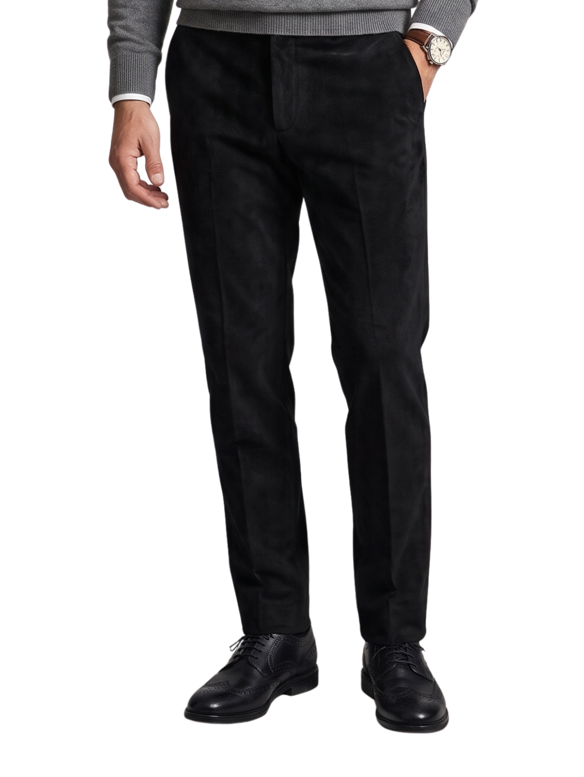Black Slim-Straight-Fit Pant
