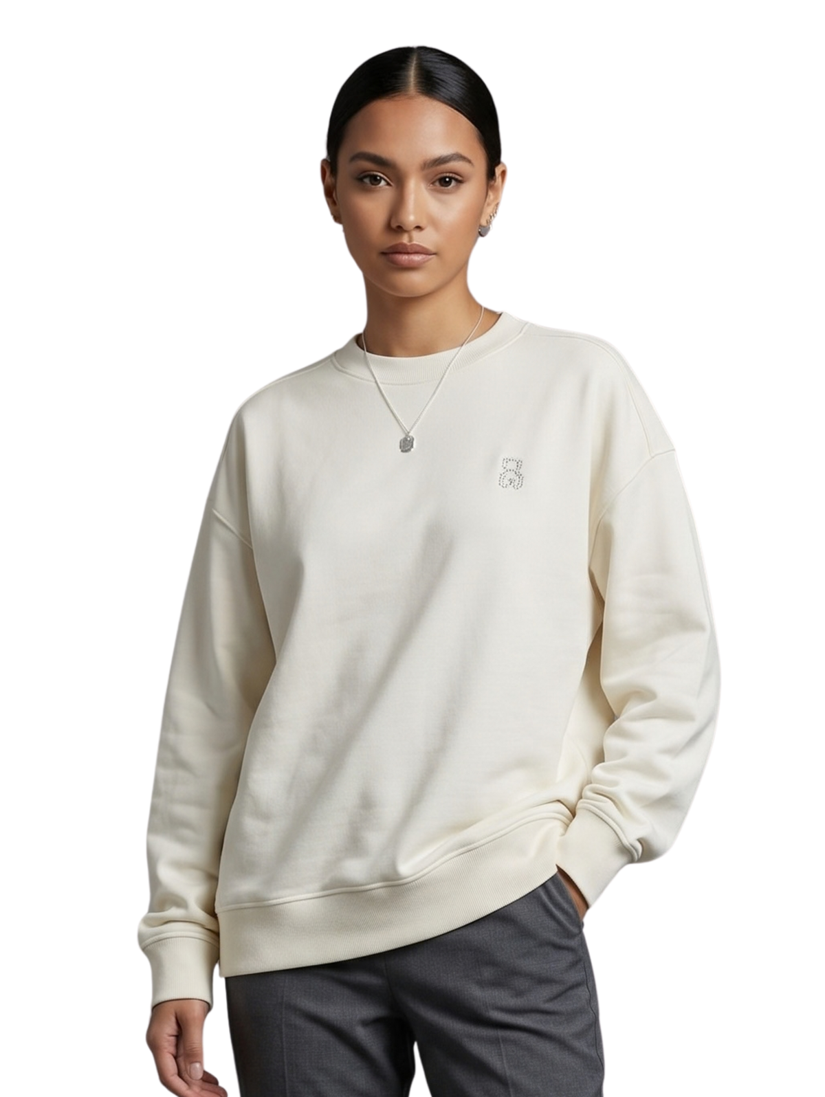 Beige Crewneck Sweatshirt