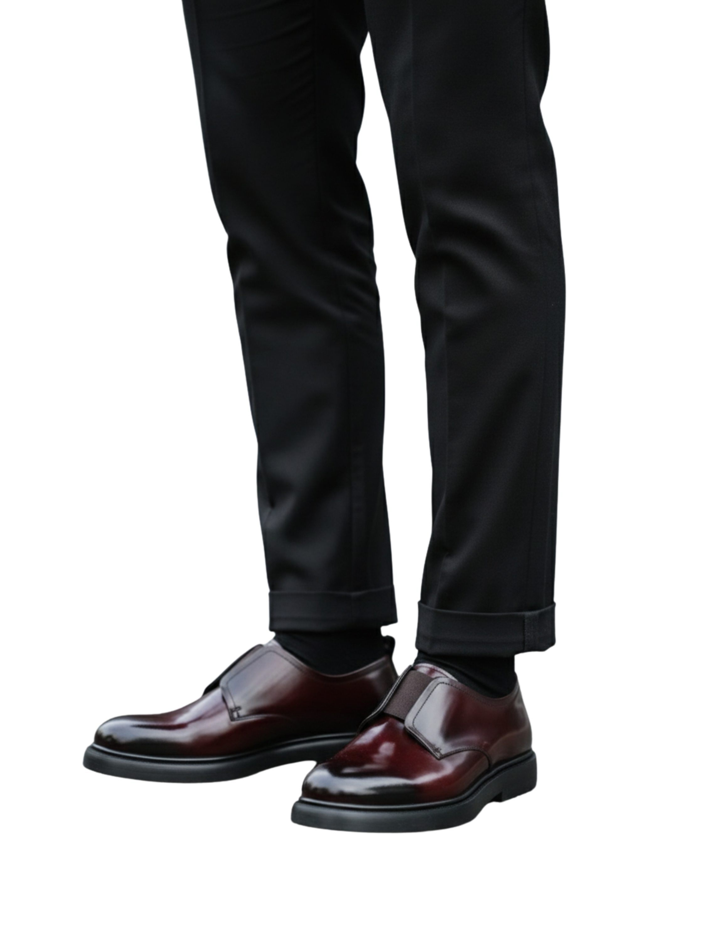 Bordo Derby Shoes With Double Monk Strap