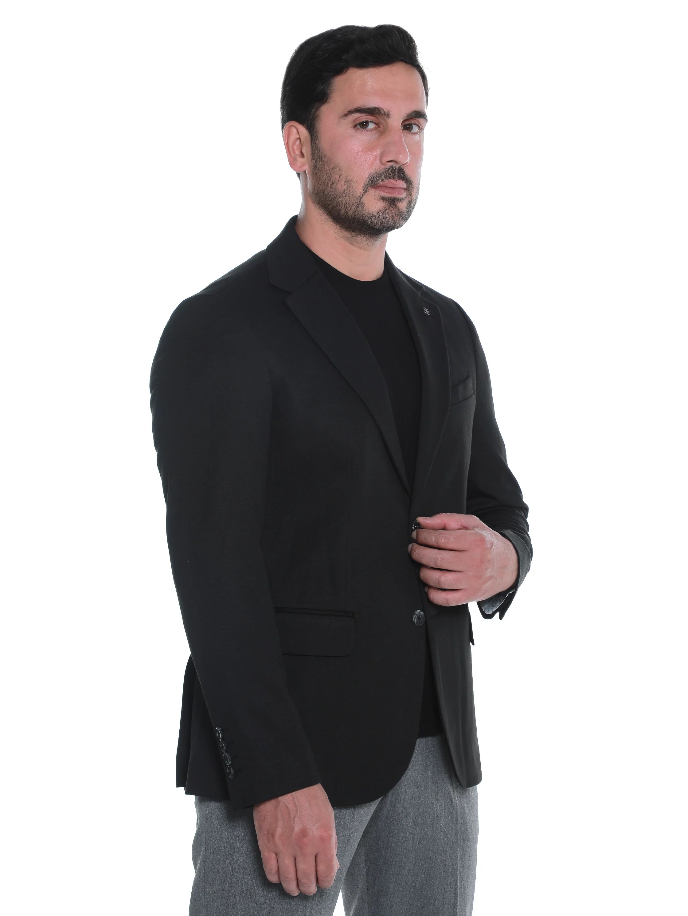 Smart Casual Black Blazer With Two Button To Close