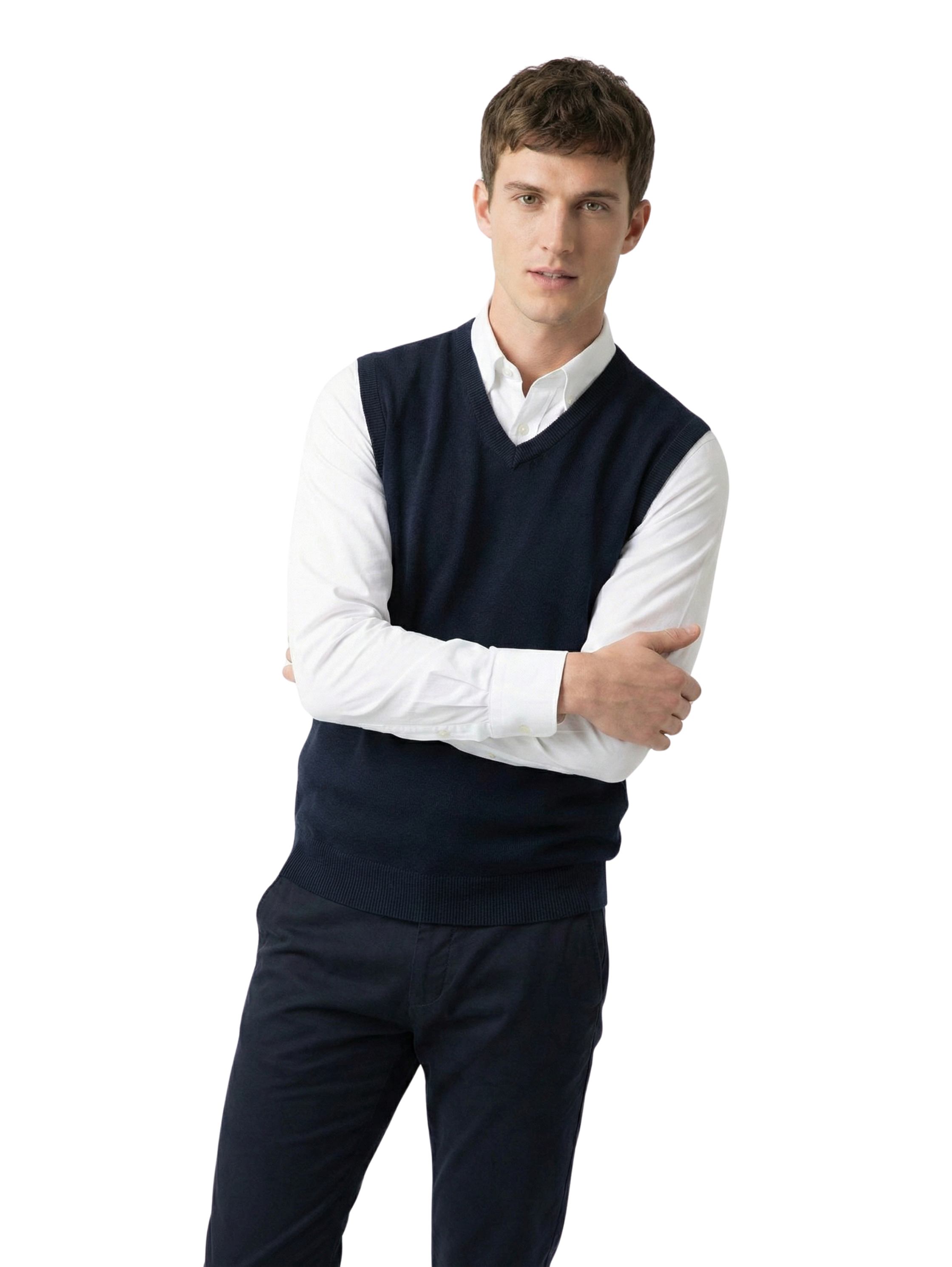 Damat Navy Sleeveless V- Neck Pullover