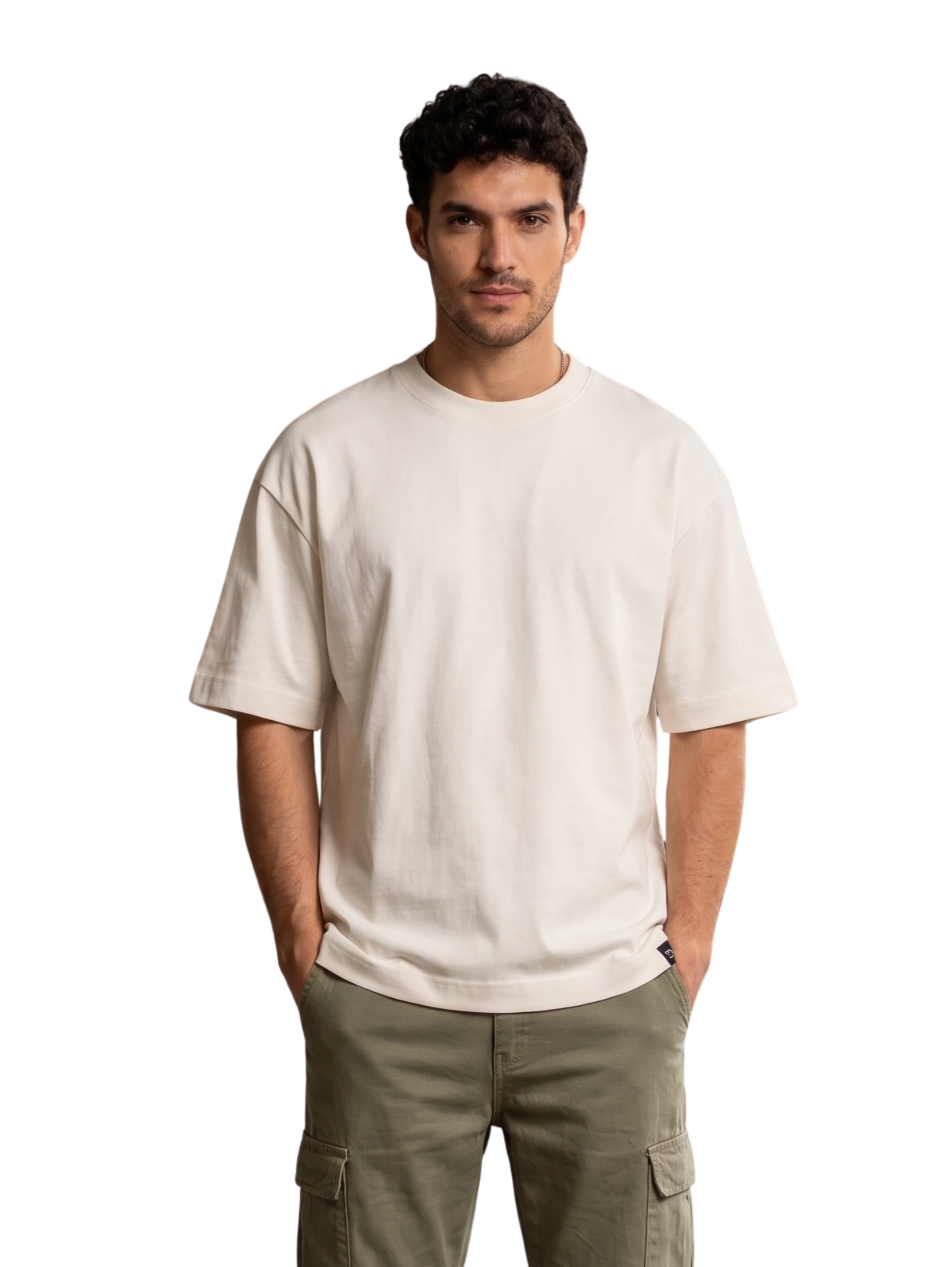 Oversized Milk T-Shirt With Back Design