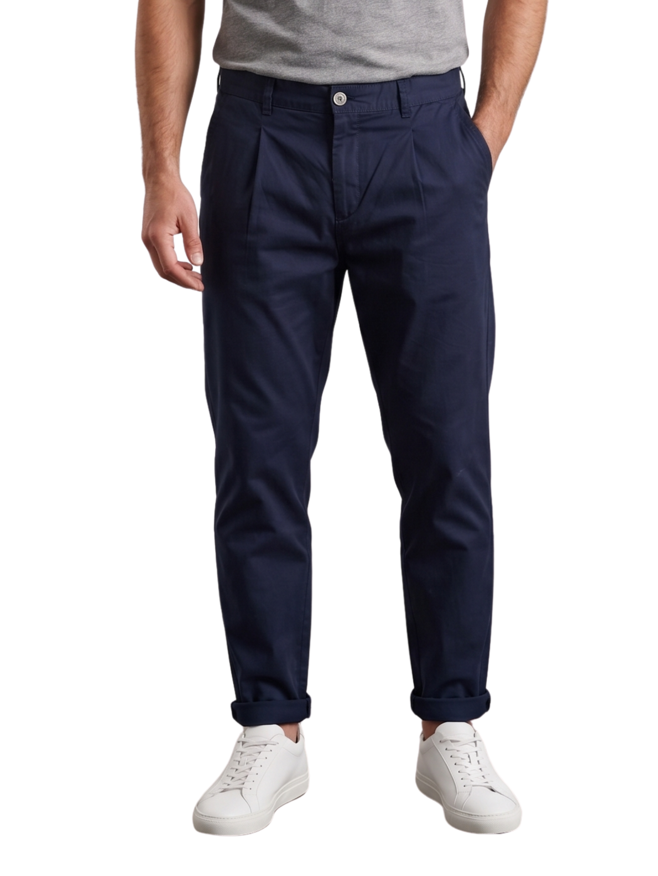 Navy Chino-Style Jogger Pants