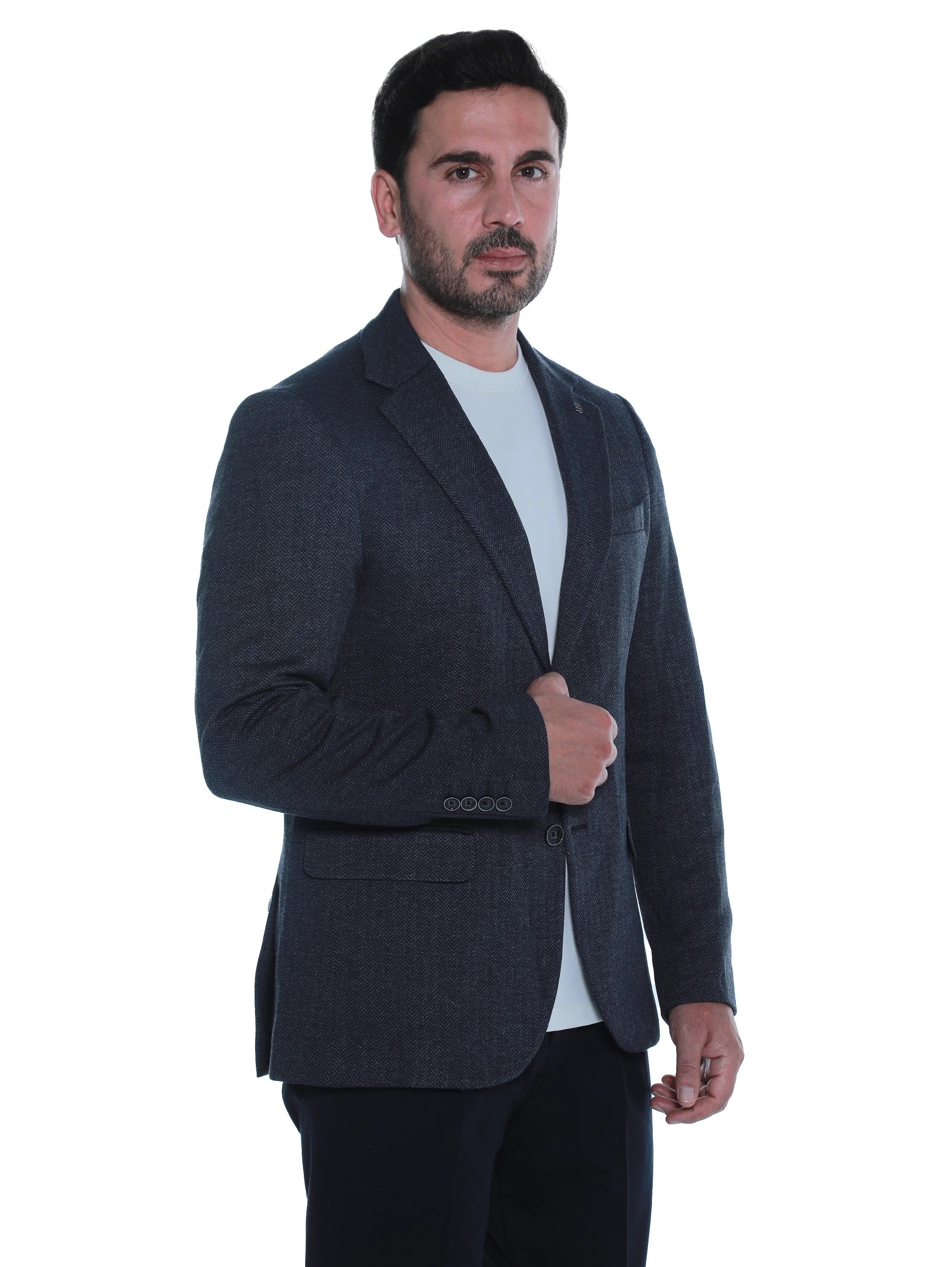 Navy Blazer With Lapel Pockets