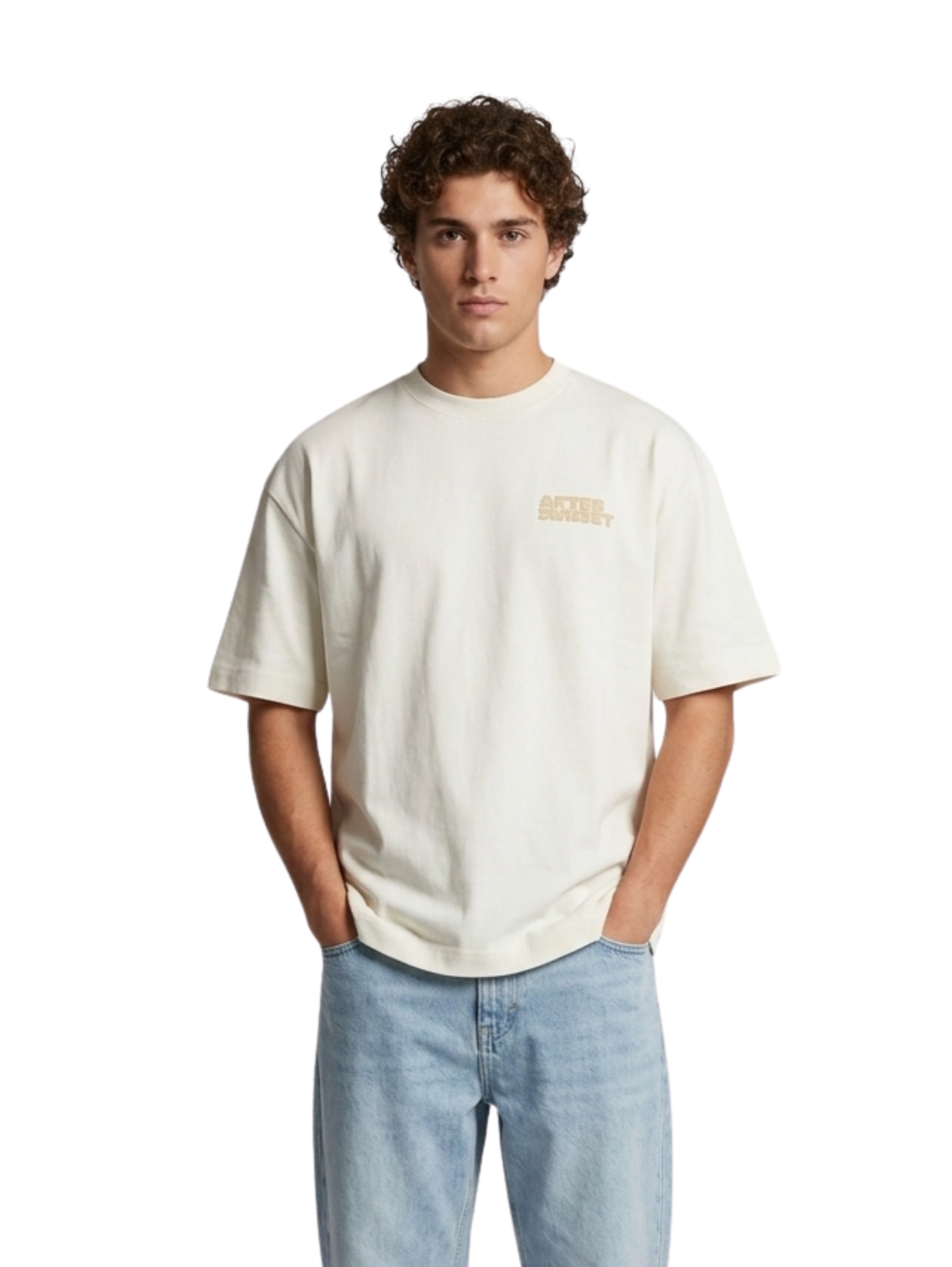 Oversized Milky T-Shirt With Back Design