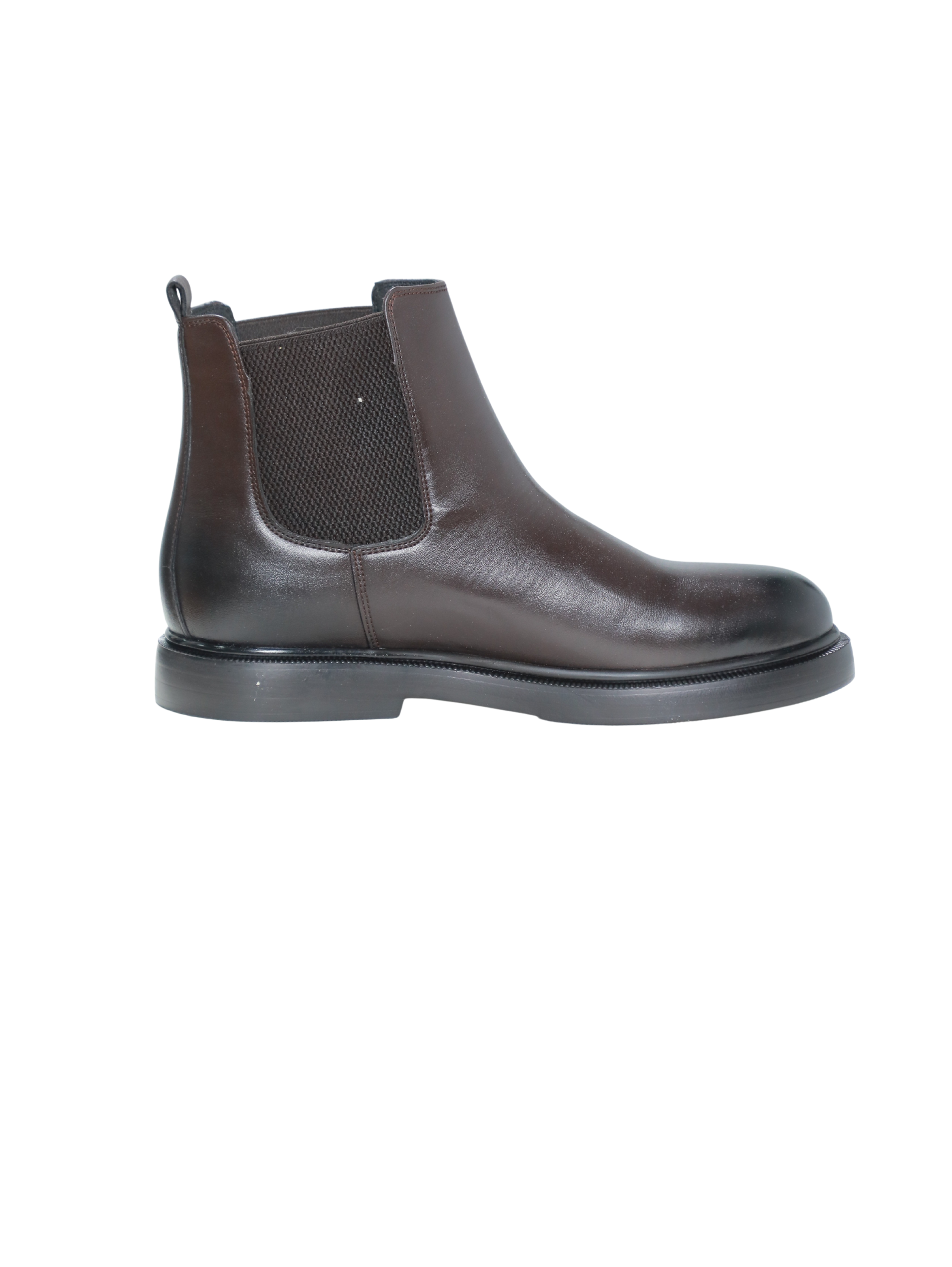 Dark Brown Ankle Boot With Elastic Side