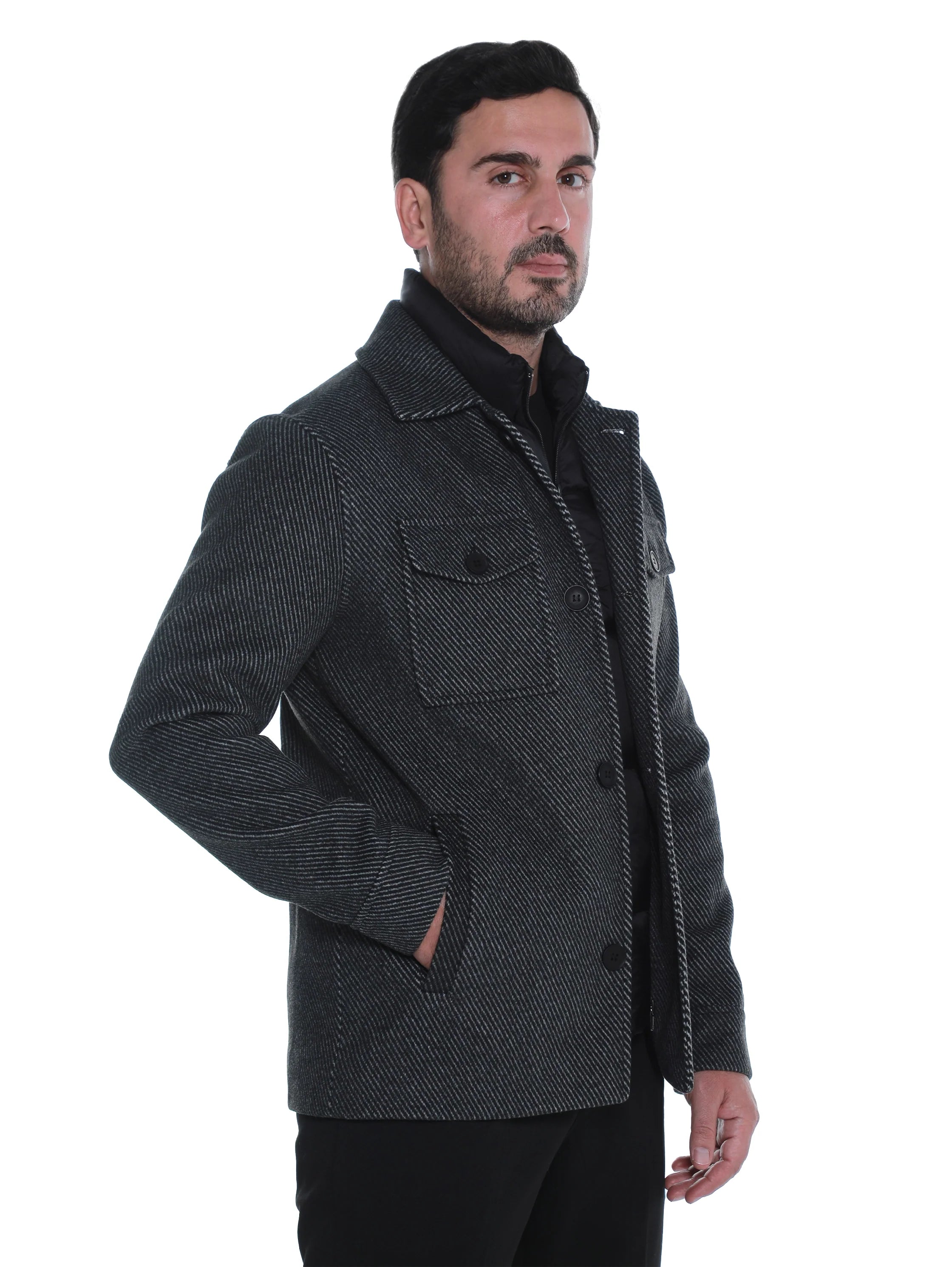 Black Coat With Removable Inside Layer