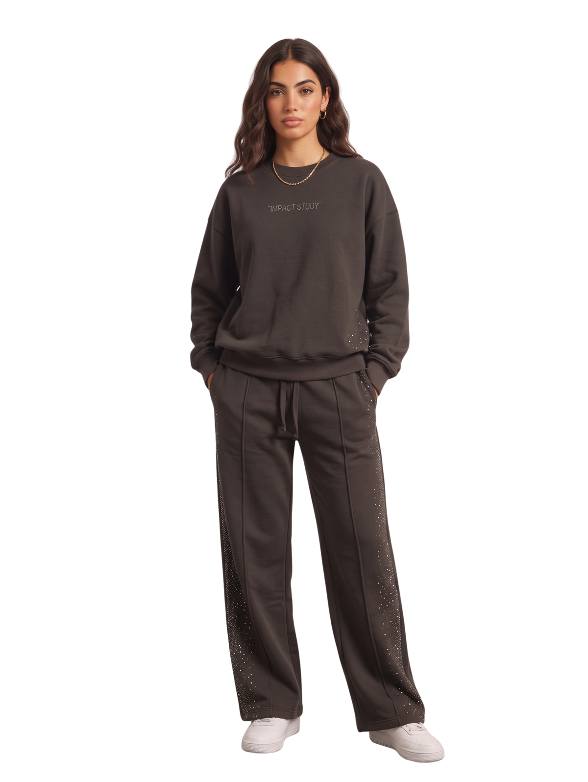 Brown Sweatshirt And Pant Set