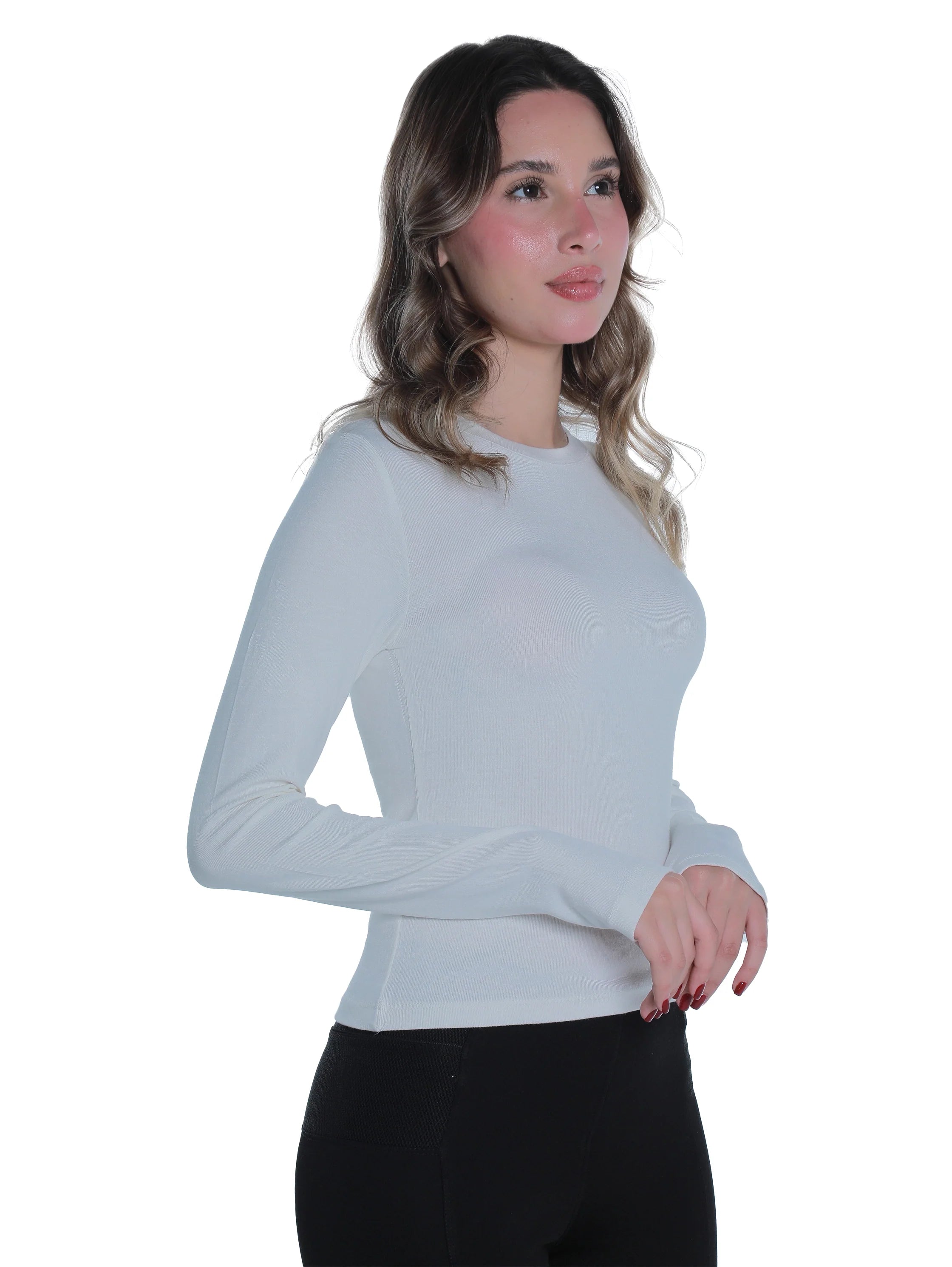 Cotton Offwhite Top With Open Attached Finger