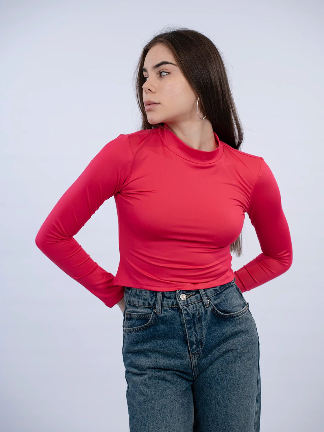 Fushia Basic Crop Top