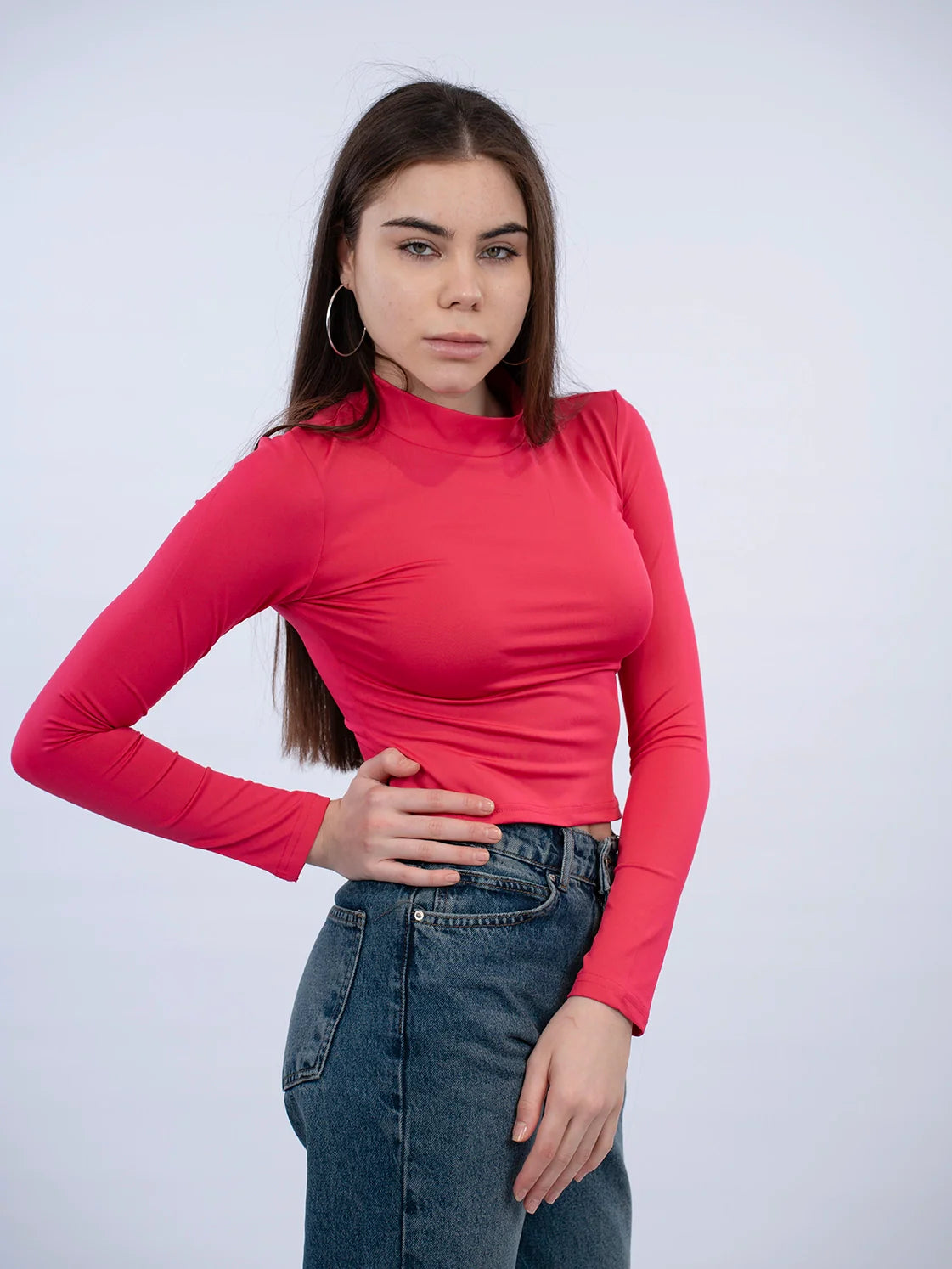 Fushia Basic Crop Top