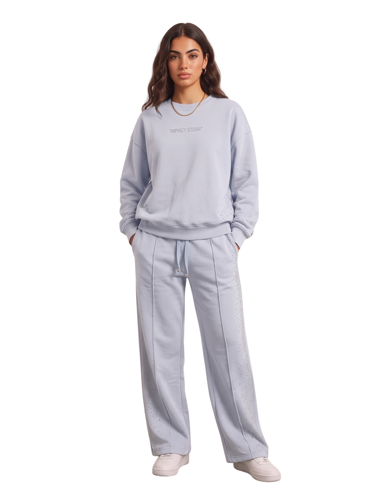 Blue Sweatshirt And Pant Set