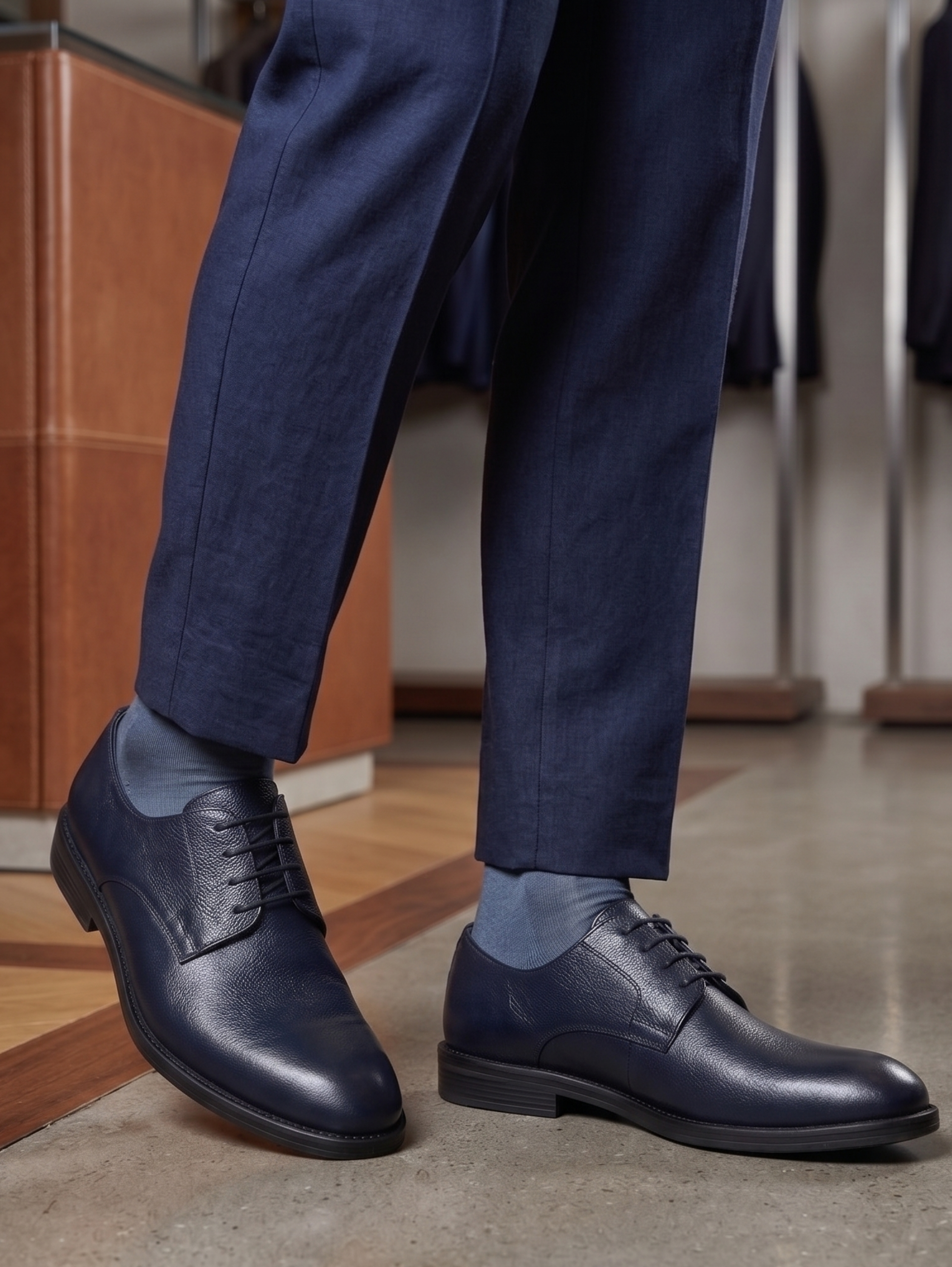 Classic Elegant Lace Up Navy Shoes