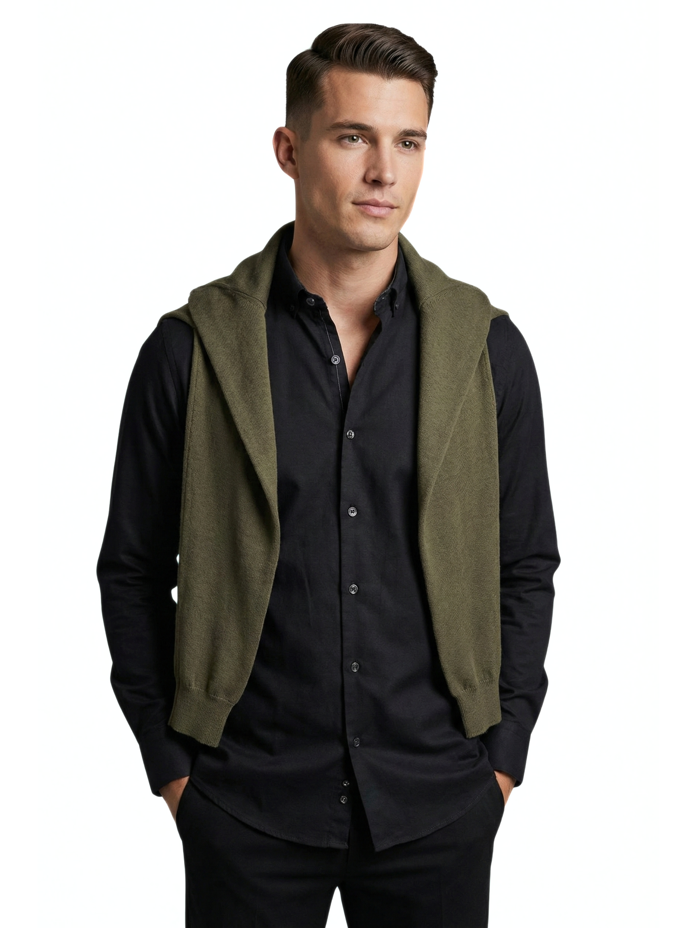 Black Long Sleeve Buttoned Shirt