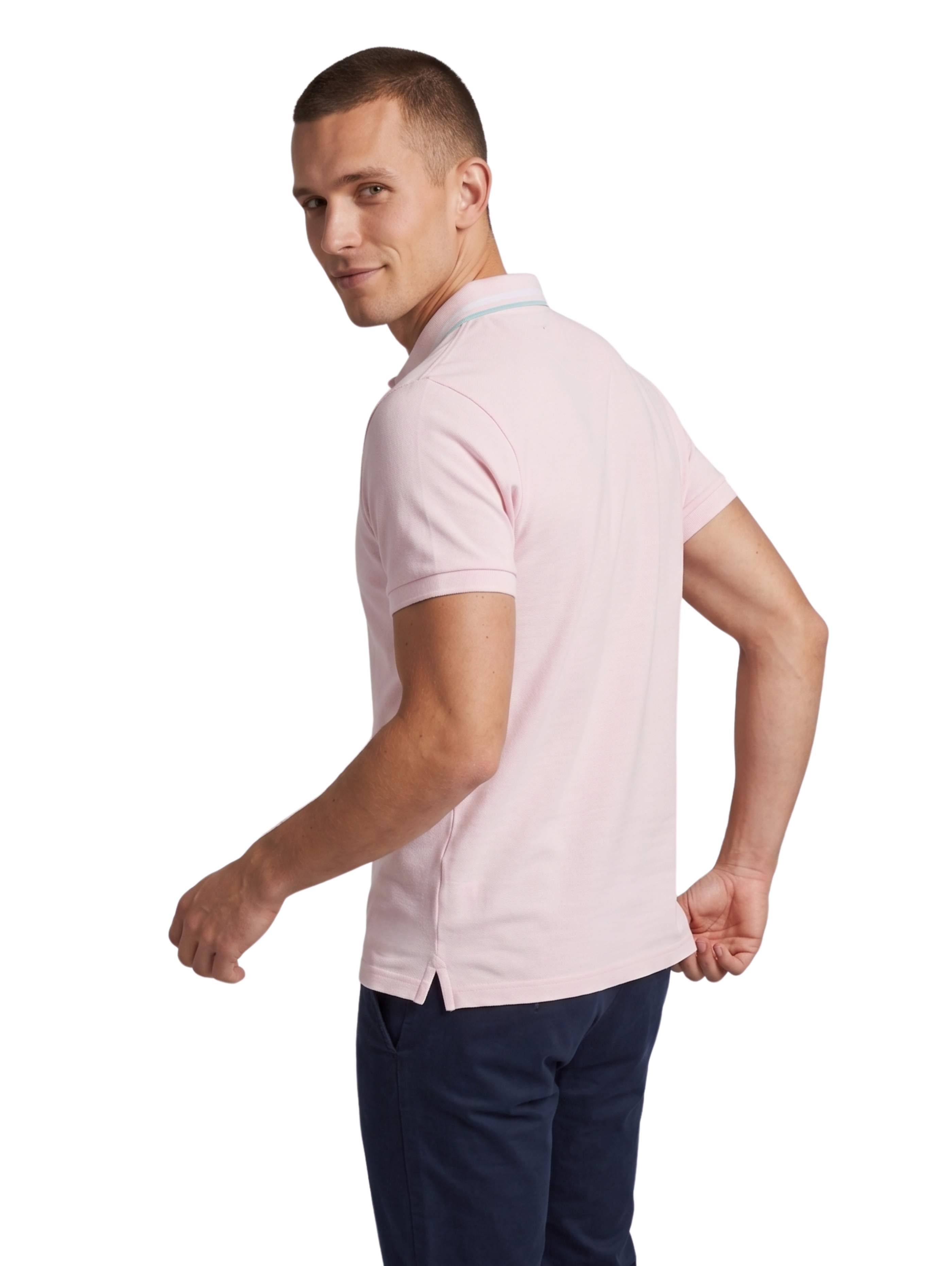 Pink Slim Fit Short Sleeved Polo