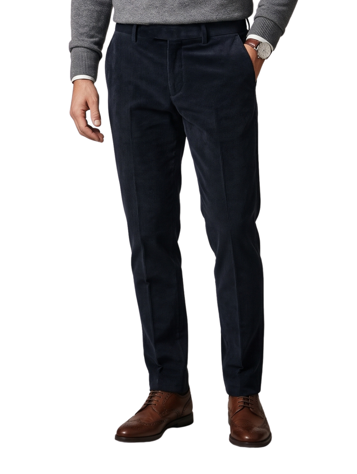 Navy Slim-Straight-Fit Pant