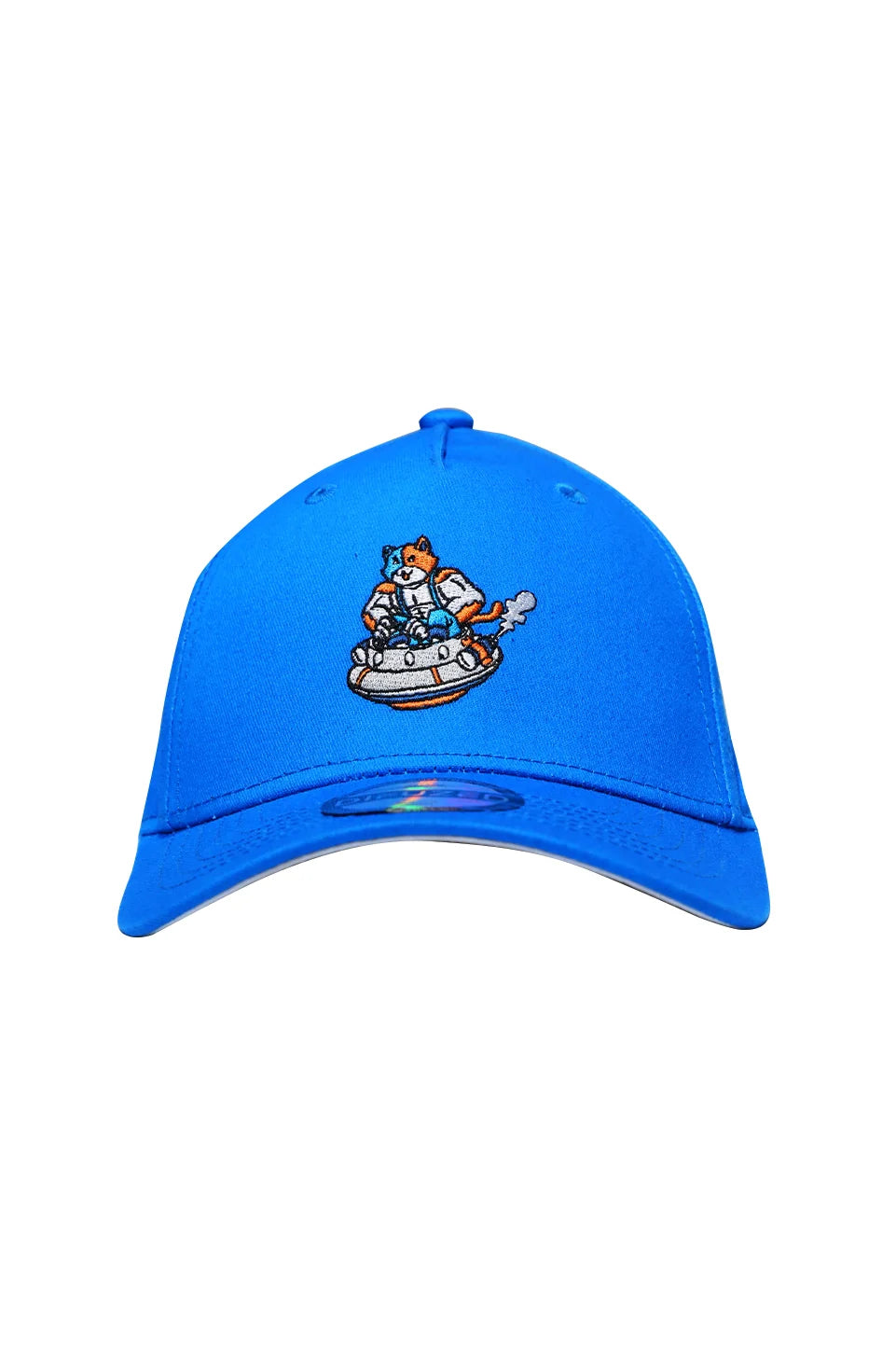 Blue Baseball Cap With Carton On The Front