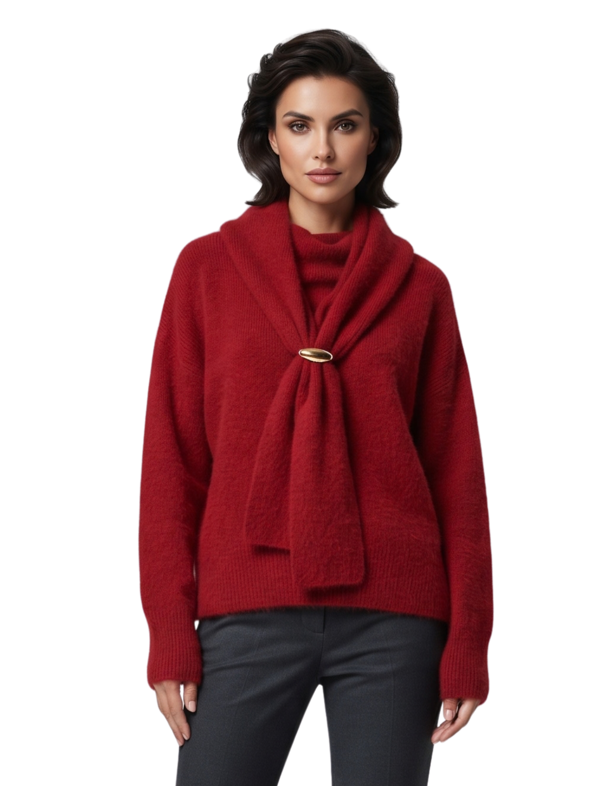Red Relaxed Fit Pullover