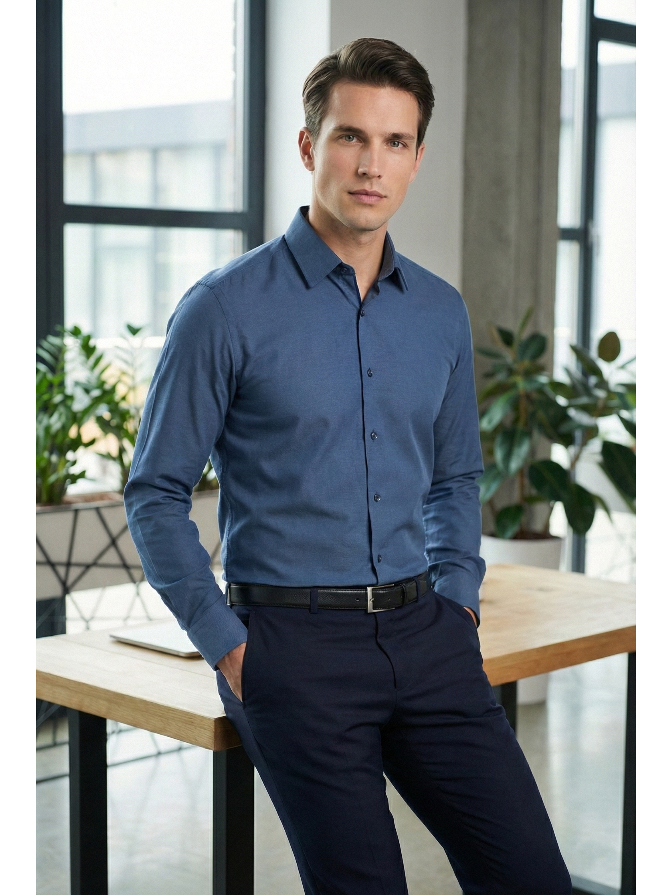 Navy Classic Buttoned Shirt