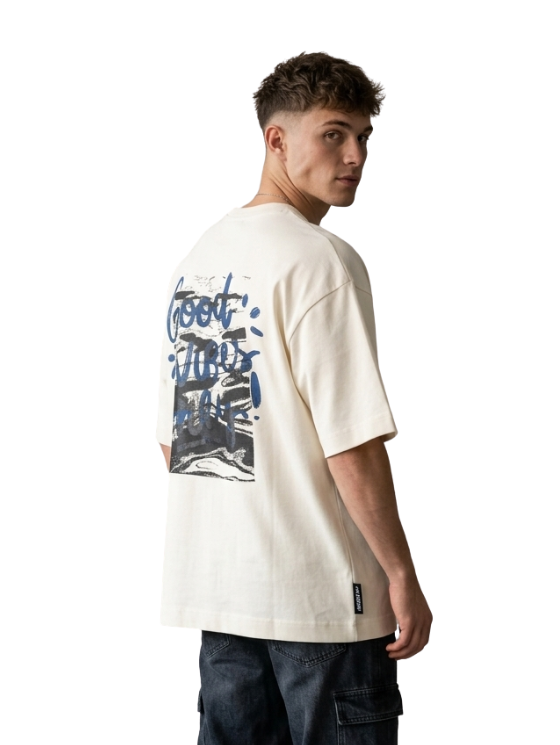 Oversized Milky T-Shirt With Back Design