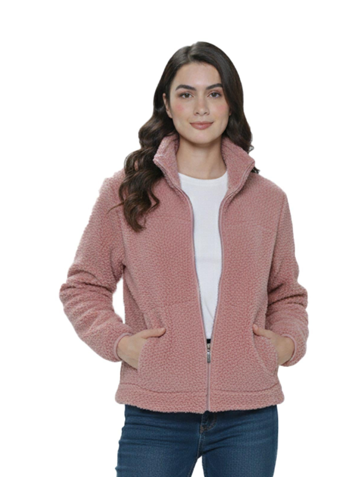 Light Purple Fure Zippered Jacket