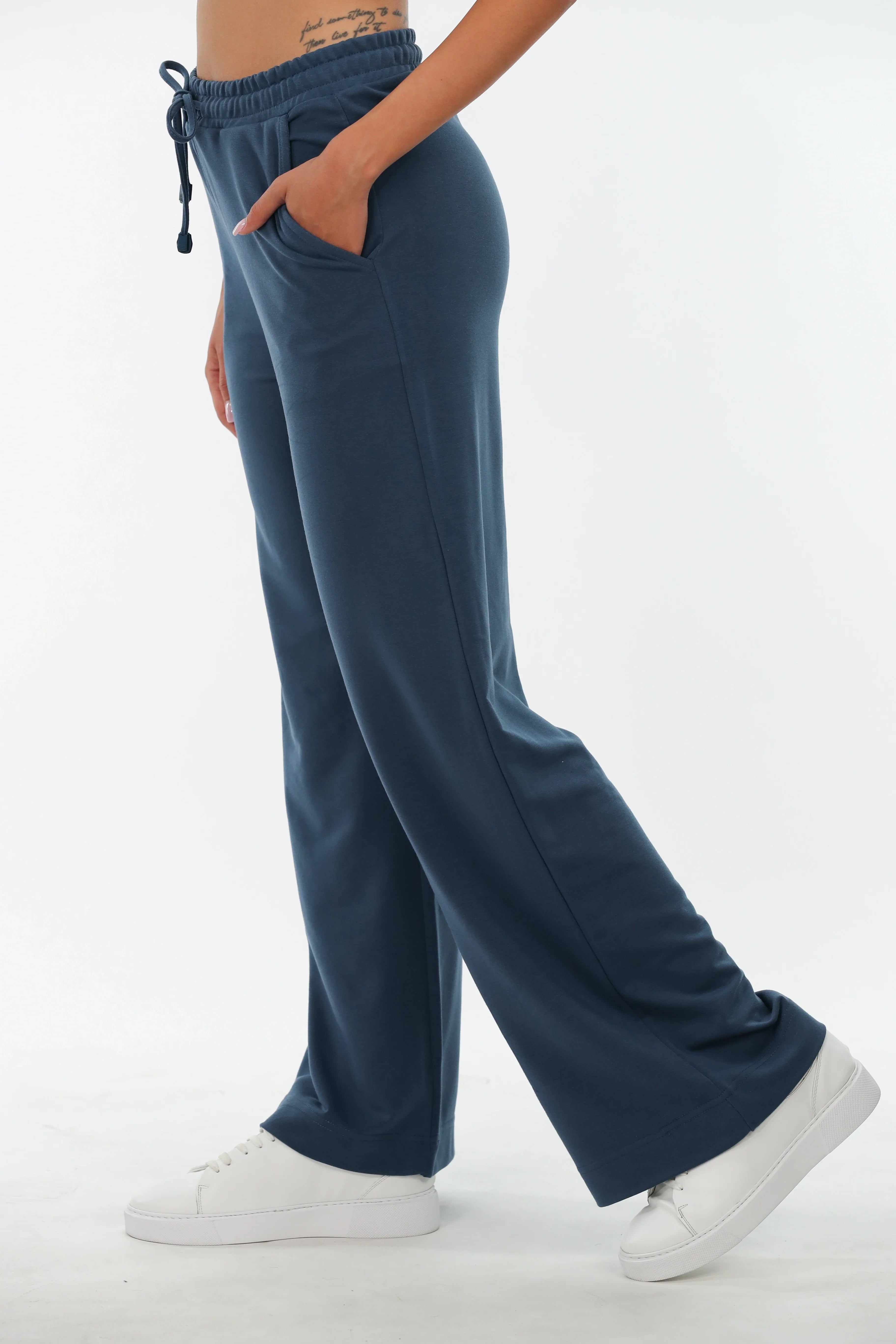 Indigo Wide Leg Sweatpants