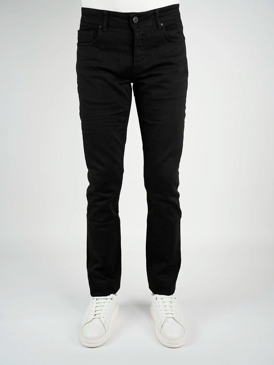 Black Slim Straight Washed Jeans