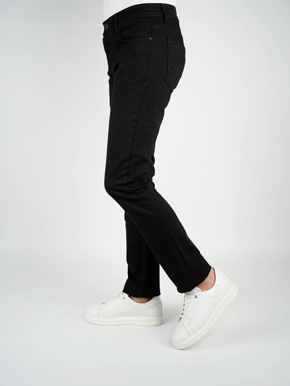 Black Slim Straight Washed Jeans