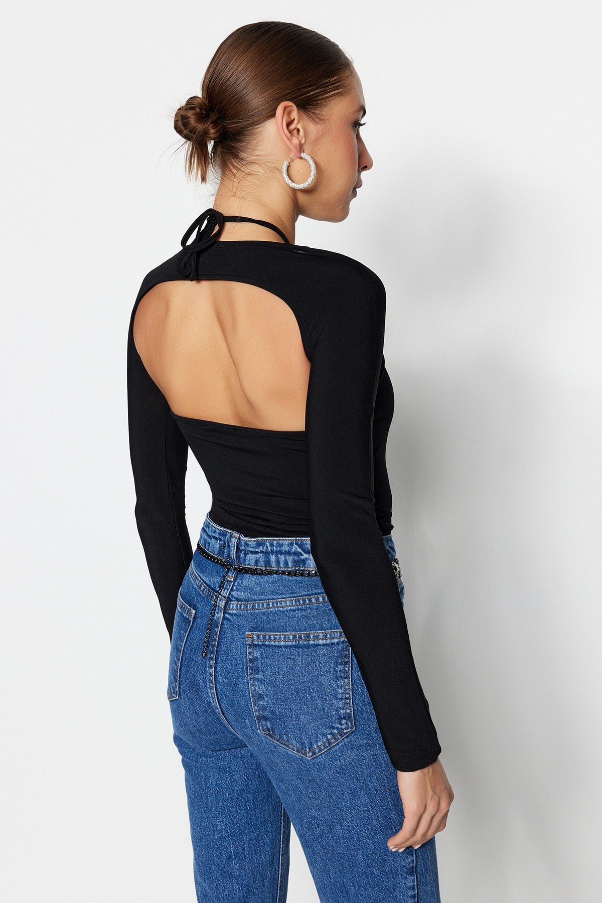 Trendyol Black Cut-Out Detailed Body