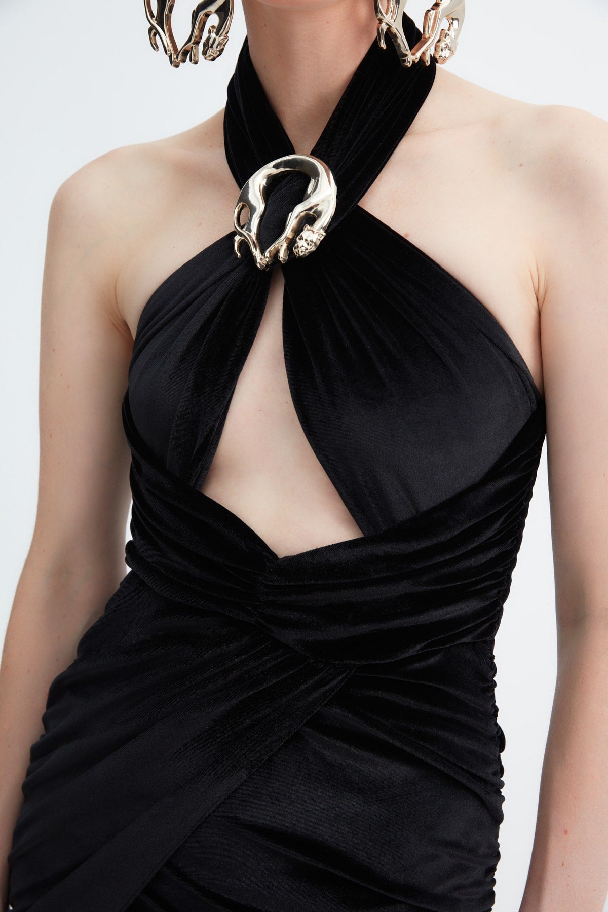 Trendyol Black Designed Dress With Golden Style