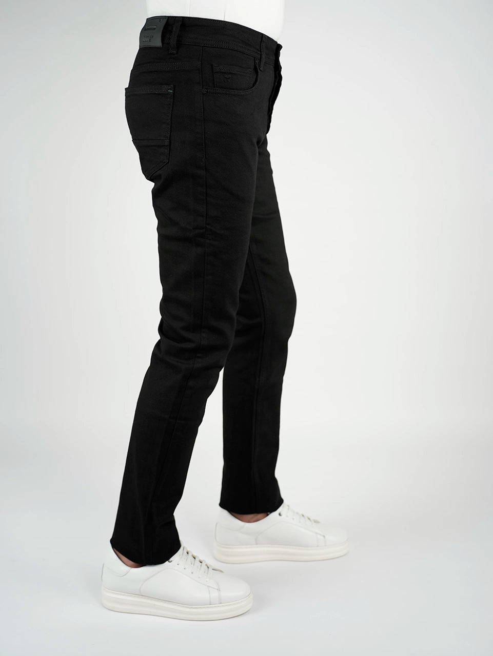 Black Slim Straight Washed Jeans