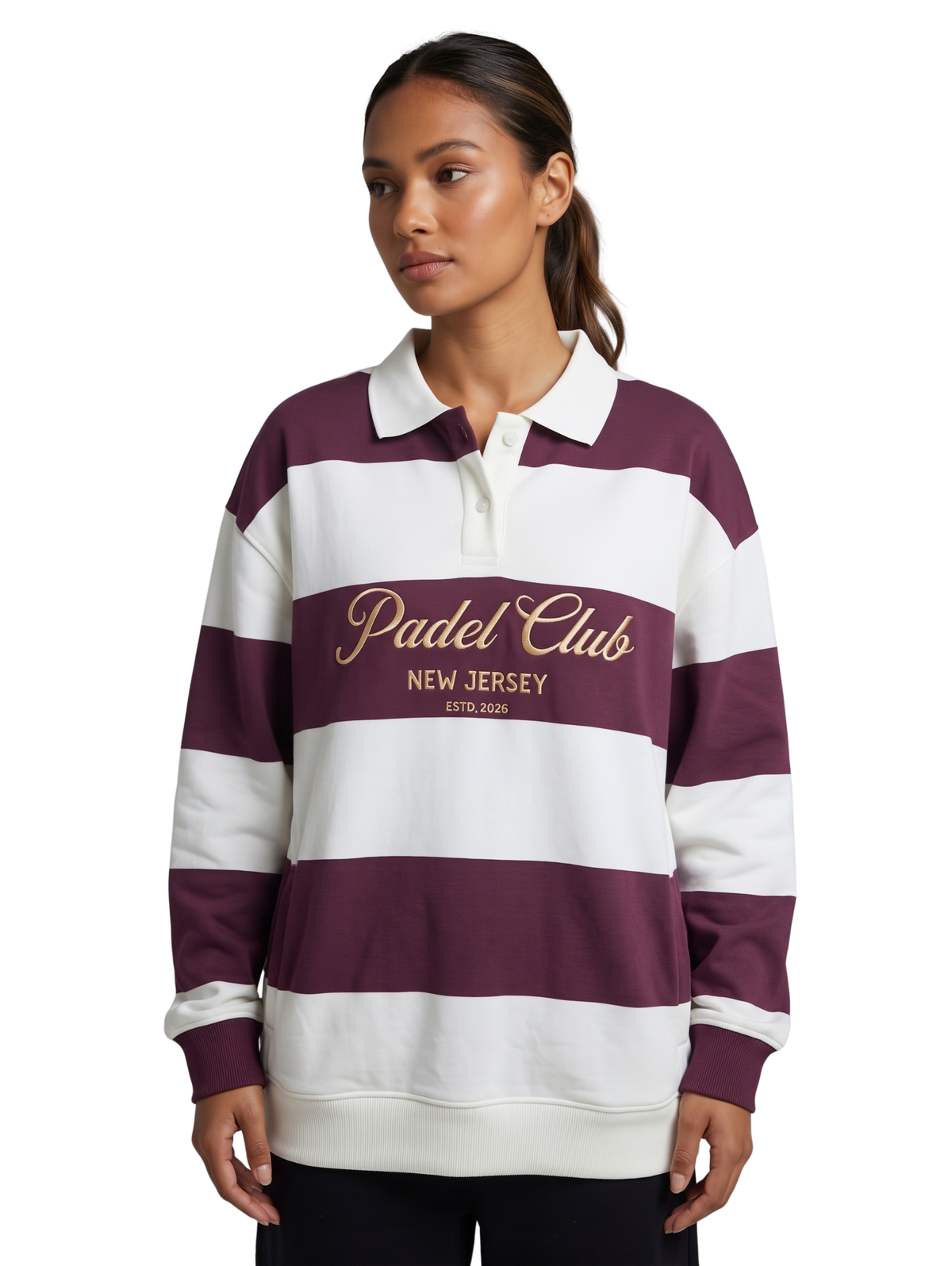 Bordo Striped Polo Sweartshirt