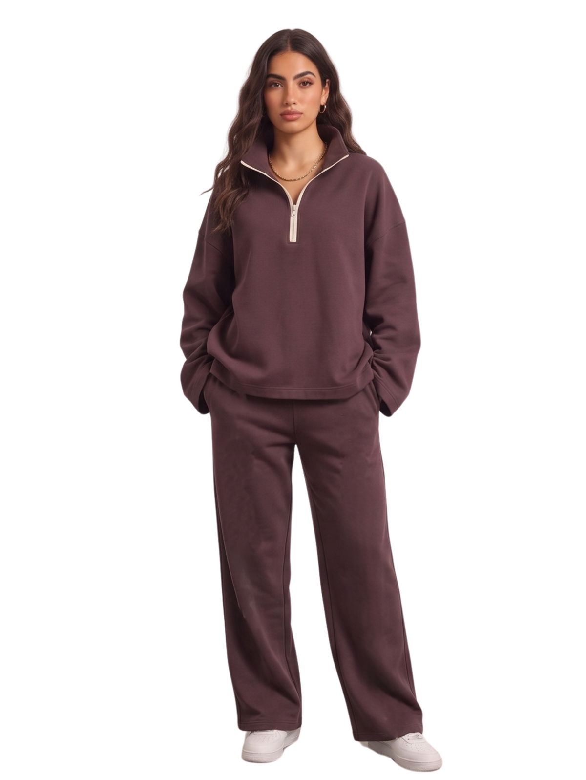 Purple Sweatshirt And Pant Set