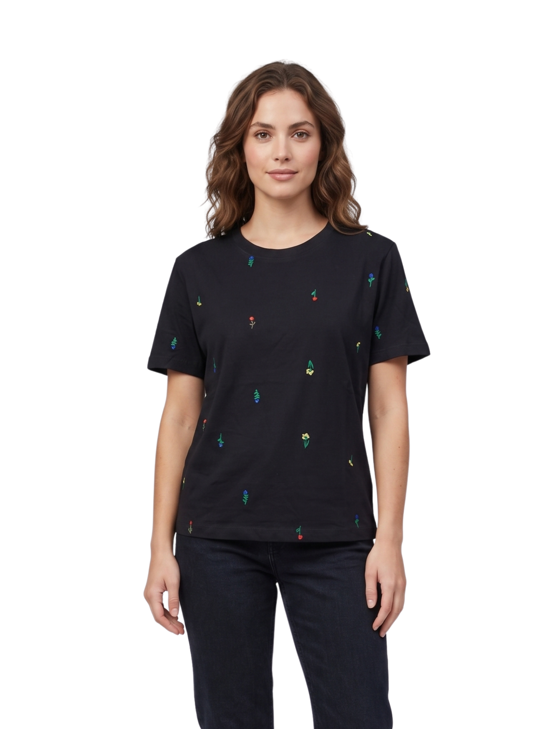 Short Sleeved Black T-Shirt With Design