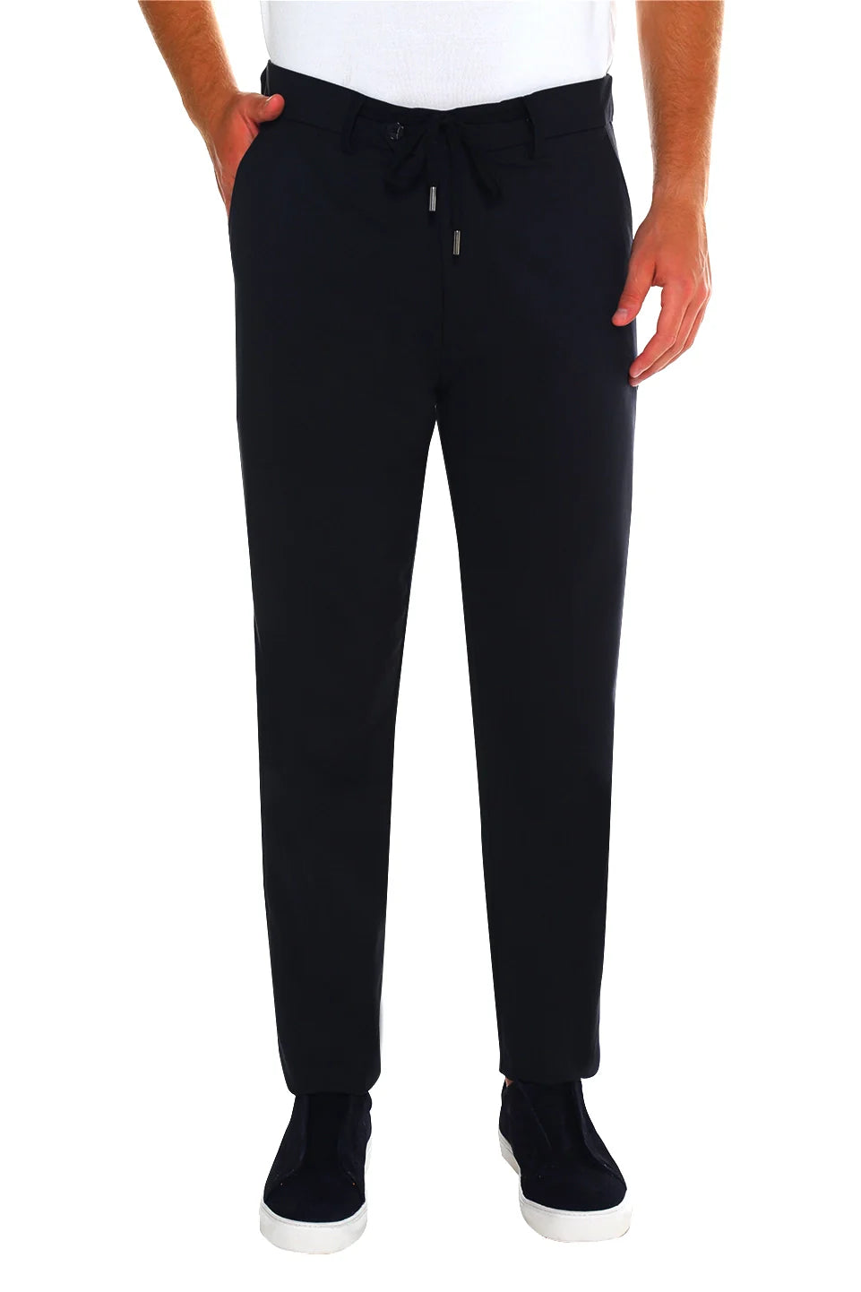 Sport Chic Black Pant With Zipper & Tie To Close