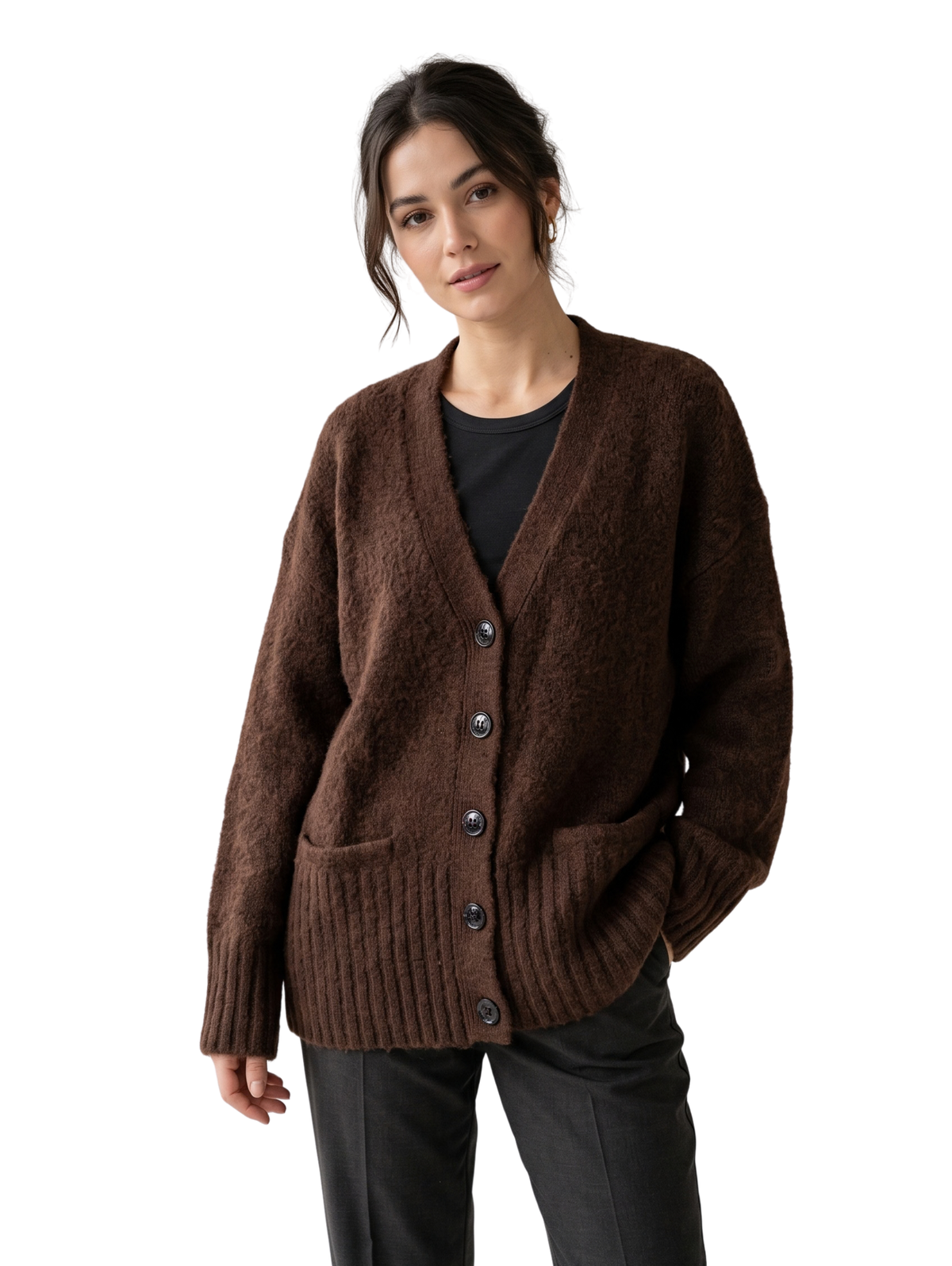 Brown V.Neckline Pullover