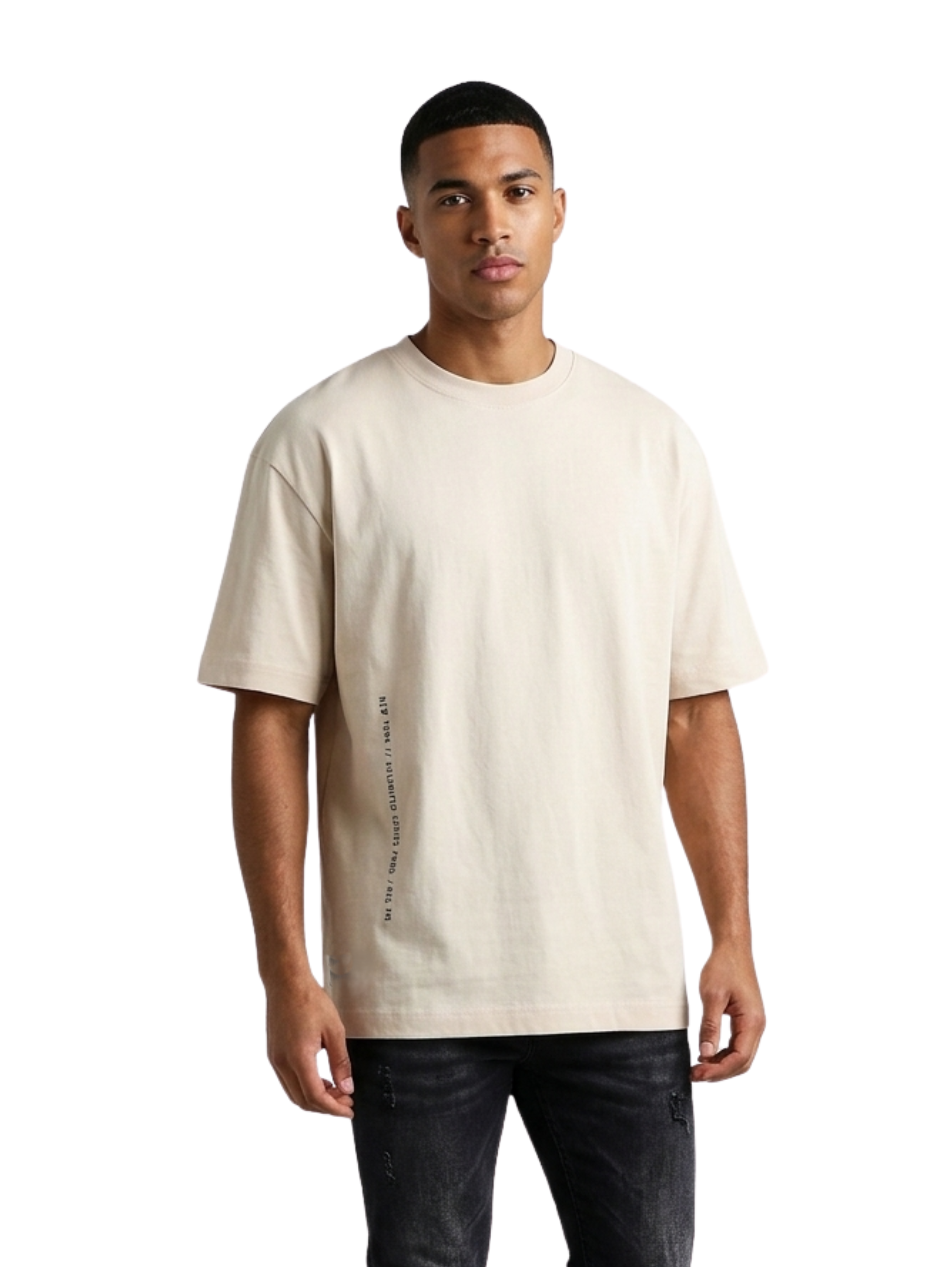 Oversized Beige T-Shirt With Back Design