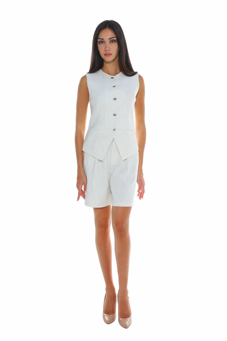 Short & Vest Light Beige Classy