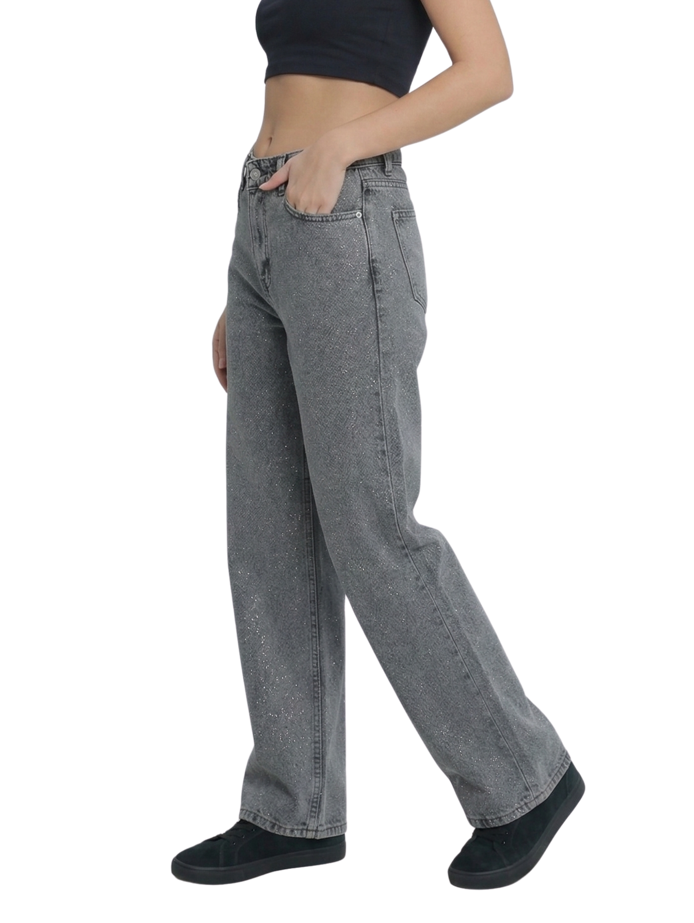 Grey Jeans With Five Pockets Style