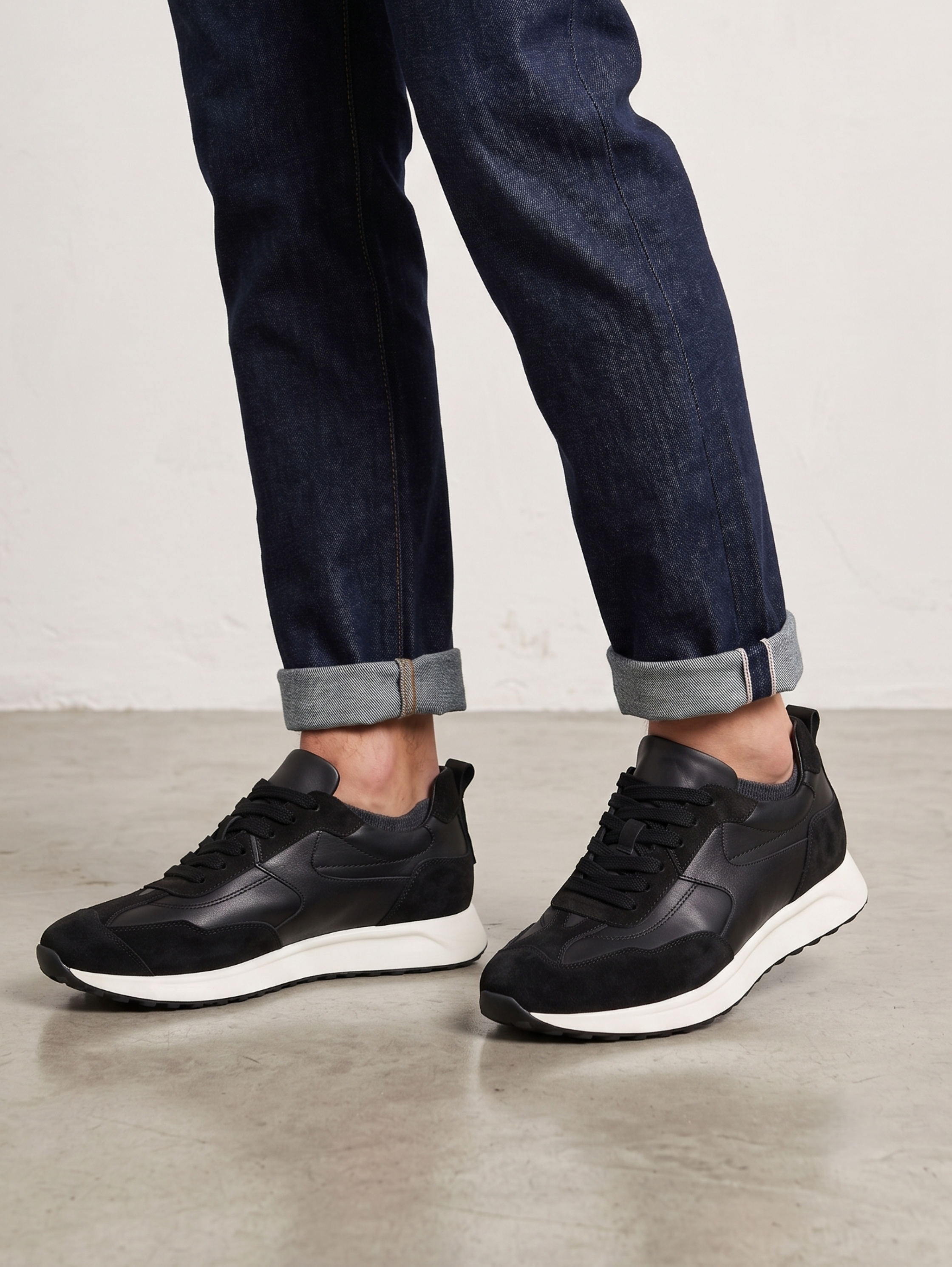 Chamois Black Multi Textured Shoes