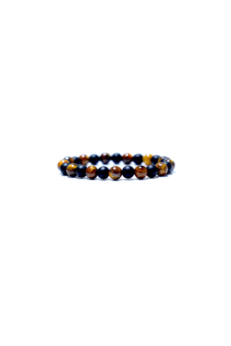 One Layer Beaded Black And Brown Bracelet