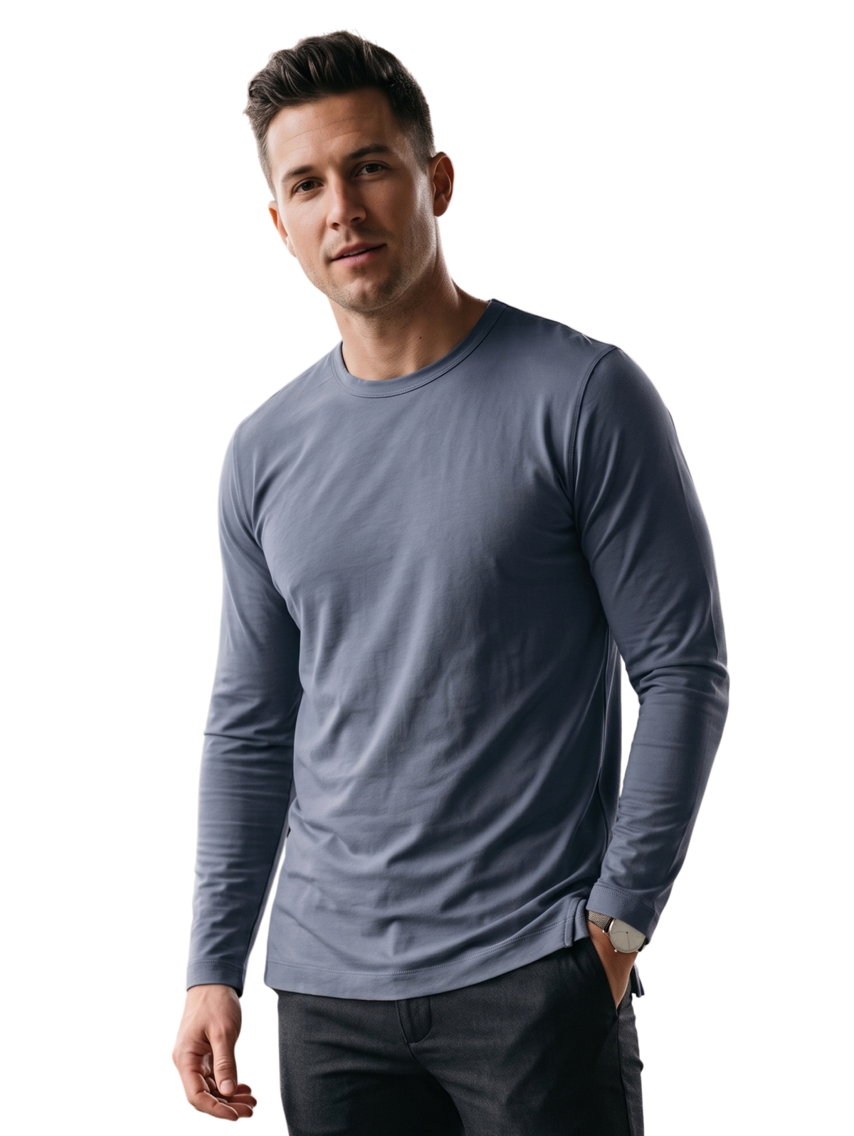 Indigo Basic Crew Neck Sweater