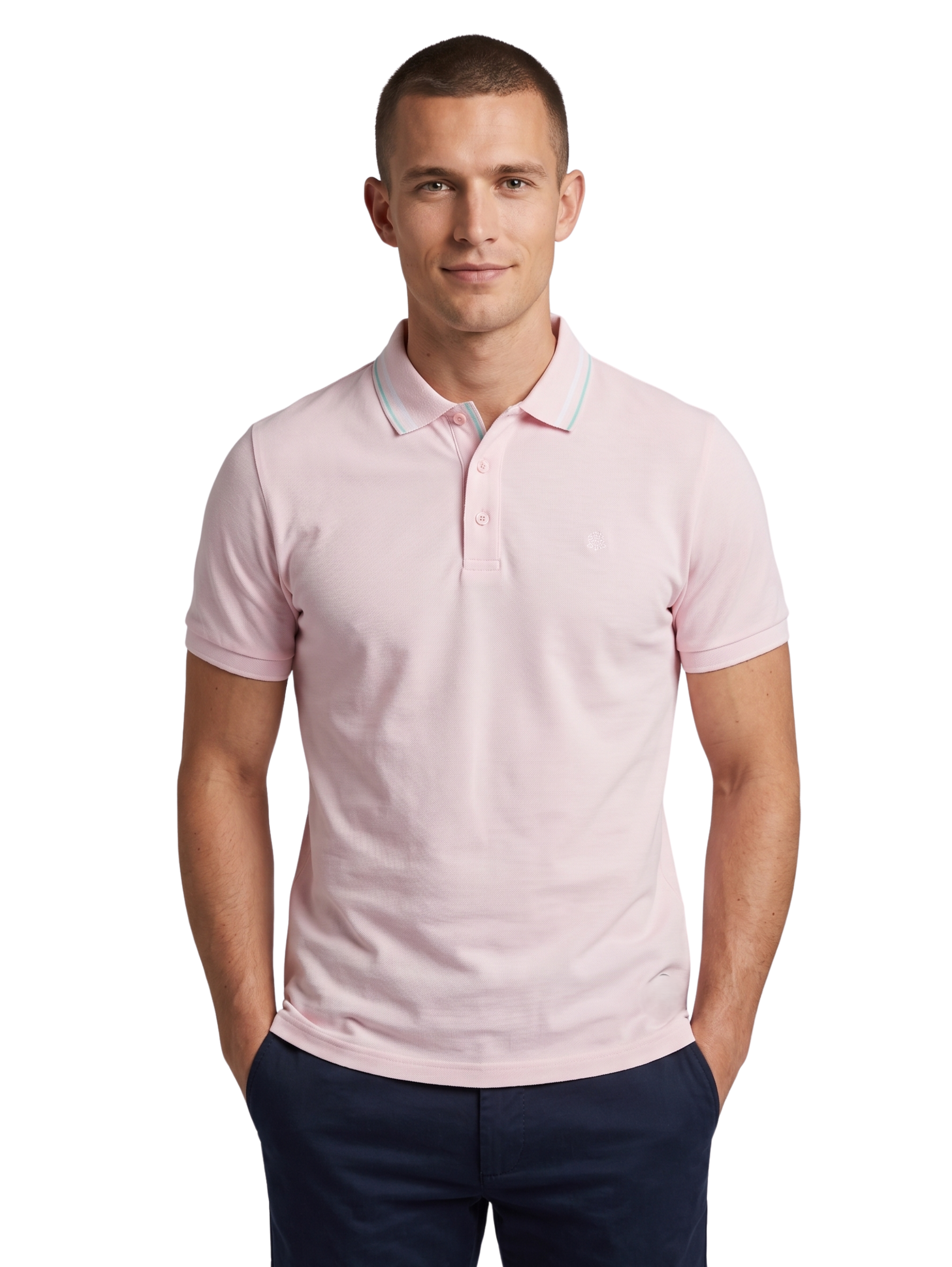 Pink Slim Fit Short Sleeved Polo