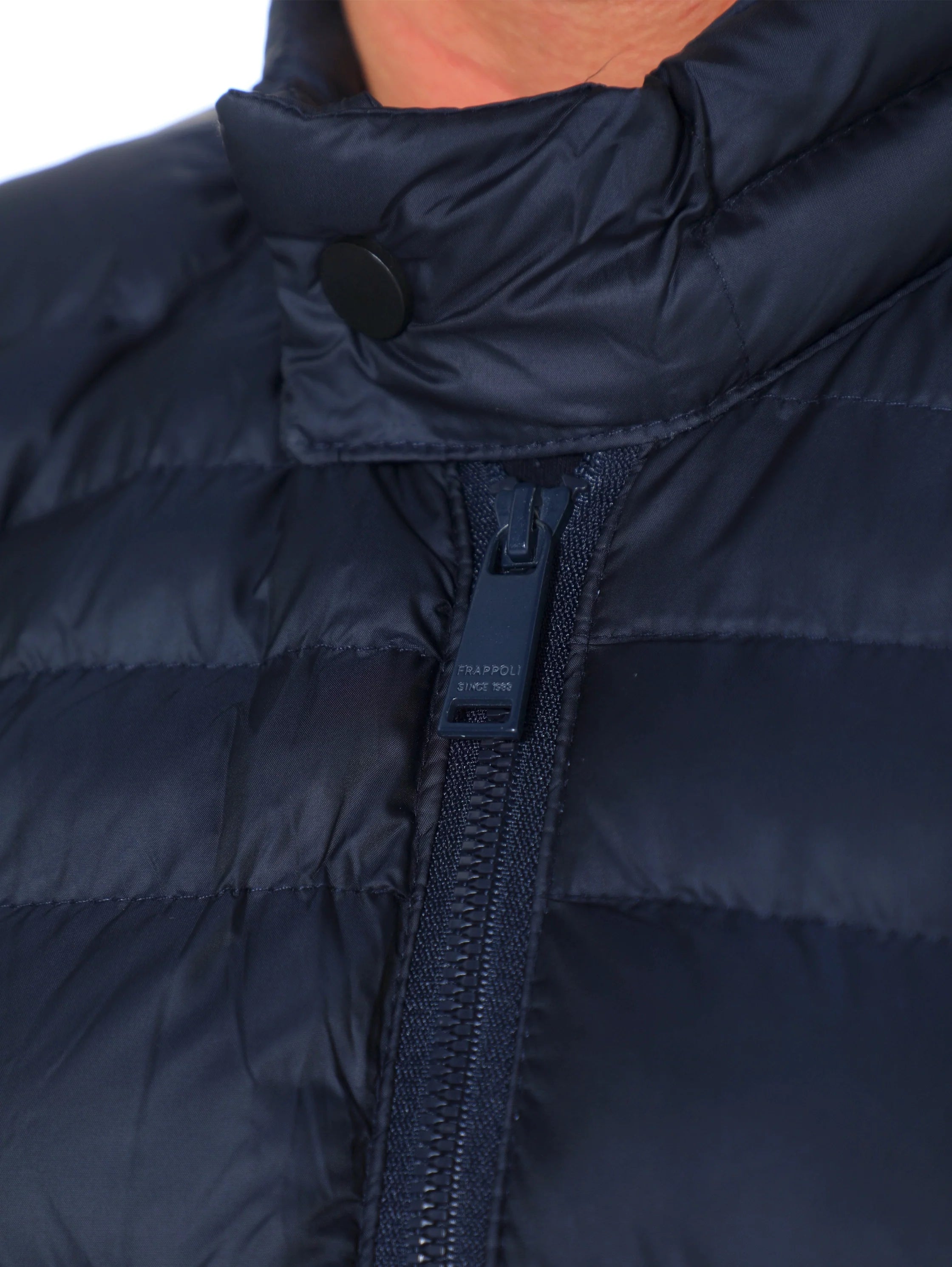 Navy Quilted Front Puffer Jacket