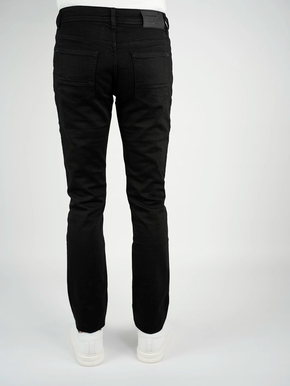 Black Slim Straight Washed Jeans