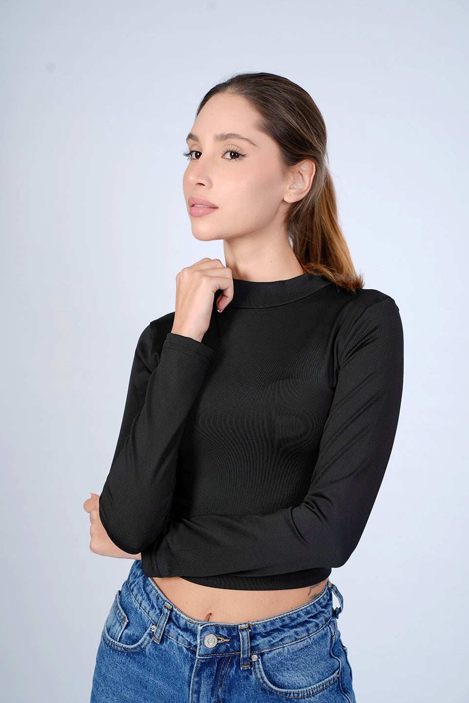 Black Basic Crop Top